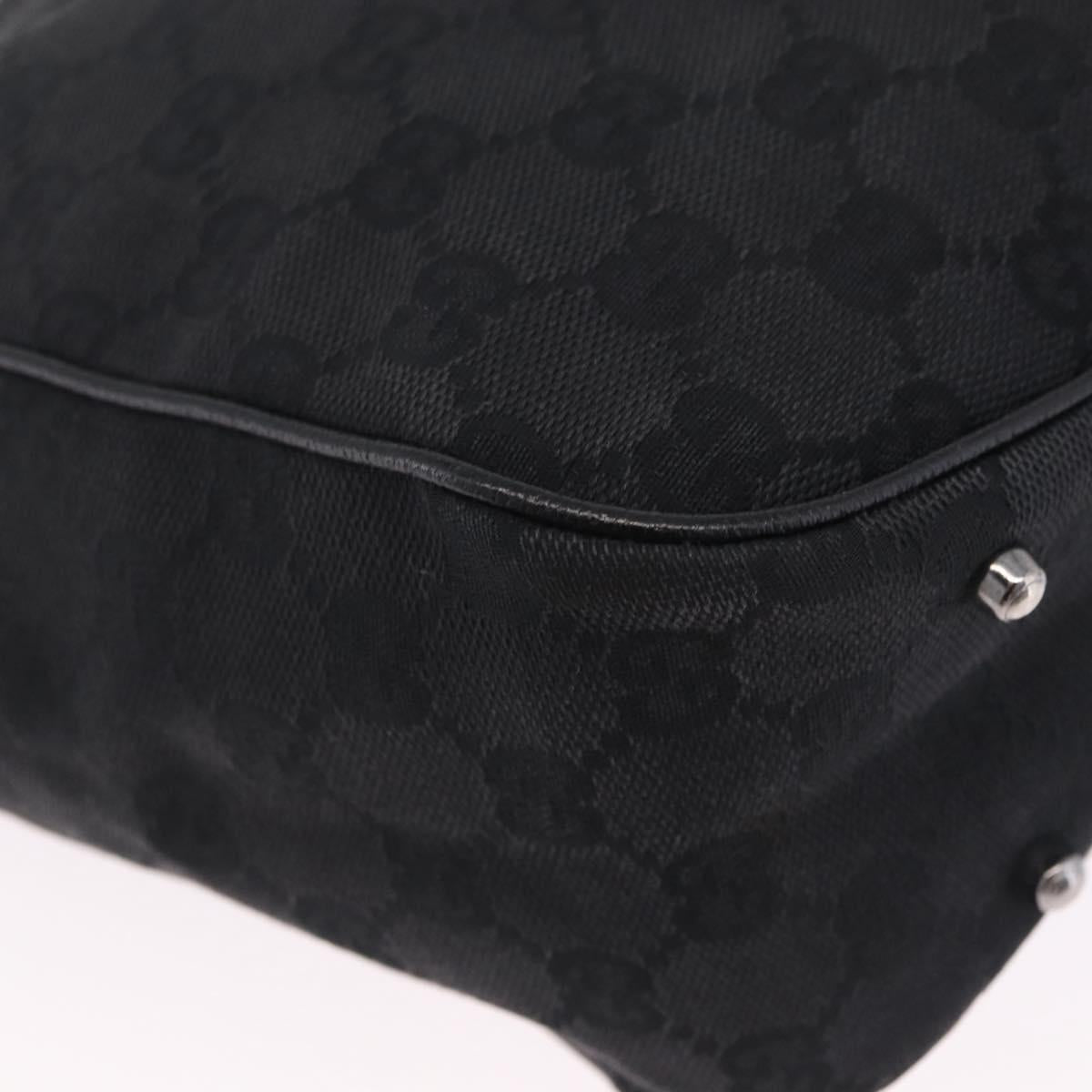 GUCCI GG Canvas Tote Bag Black Silver 113019 Auth 210930A