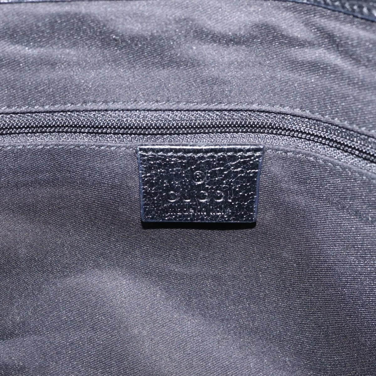GUCCI GG Canvas Tote Bag Black Silver 113019 Auth 210930A