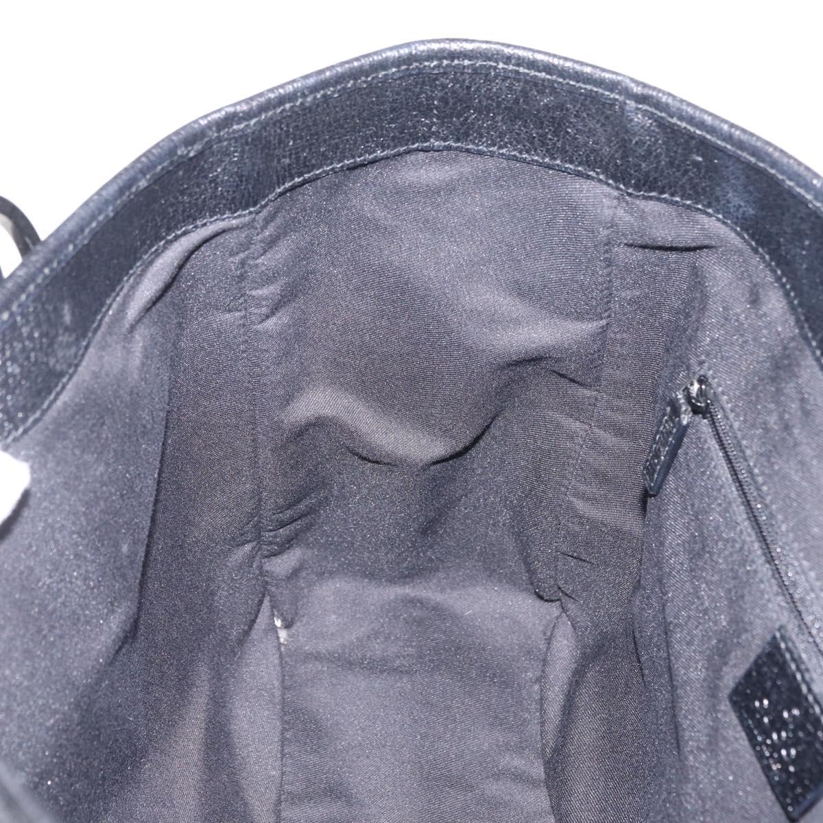 GUCCI GG Canvas Tote Bag Black Silver 113019 Auth 210930A