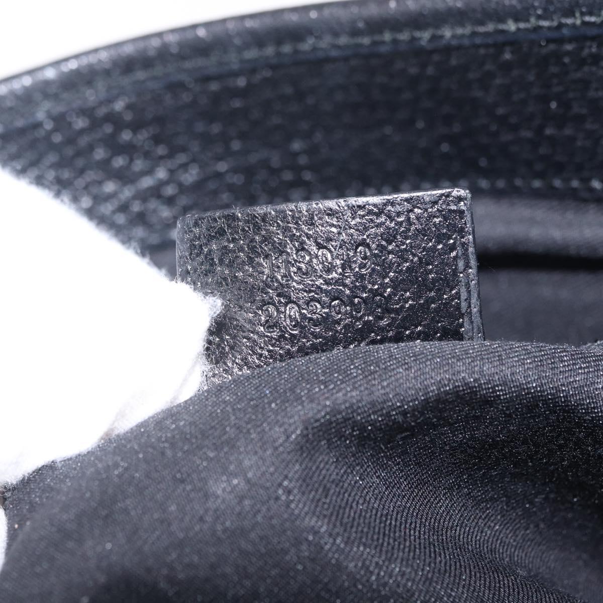 GUCCI GG Canvas Tote Bag Black Silver 113019 Auth 210930A