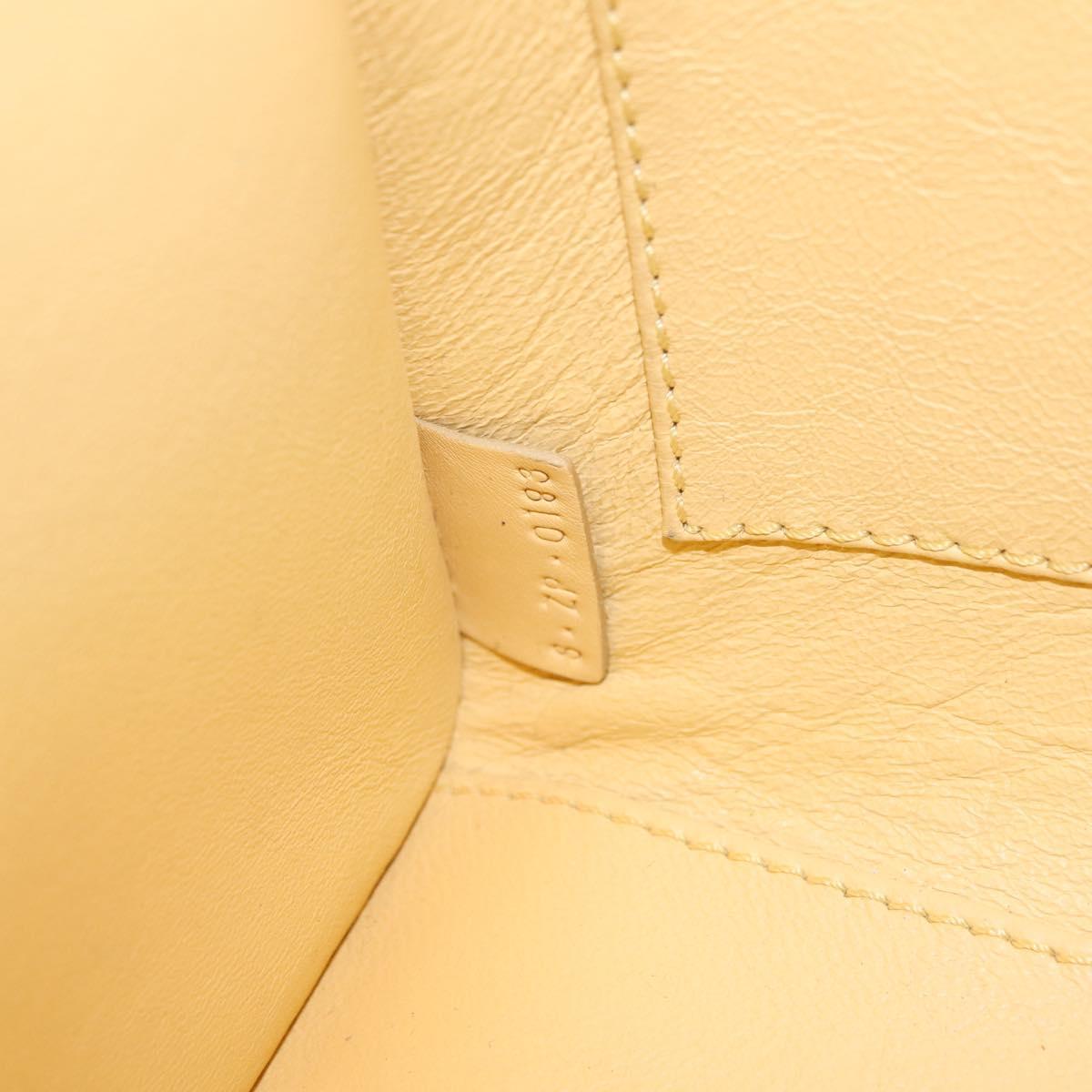 CELINE Luggage Nano Shopper Hand Bag Leather 2way Yellow Gold Auth 210931V