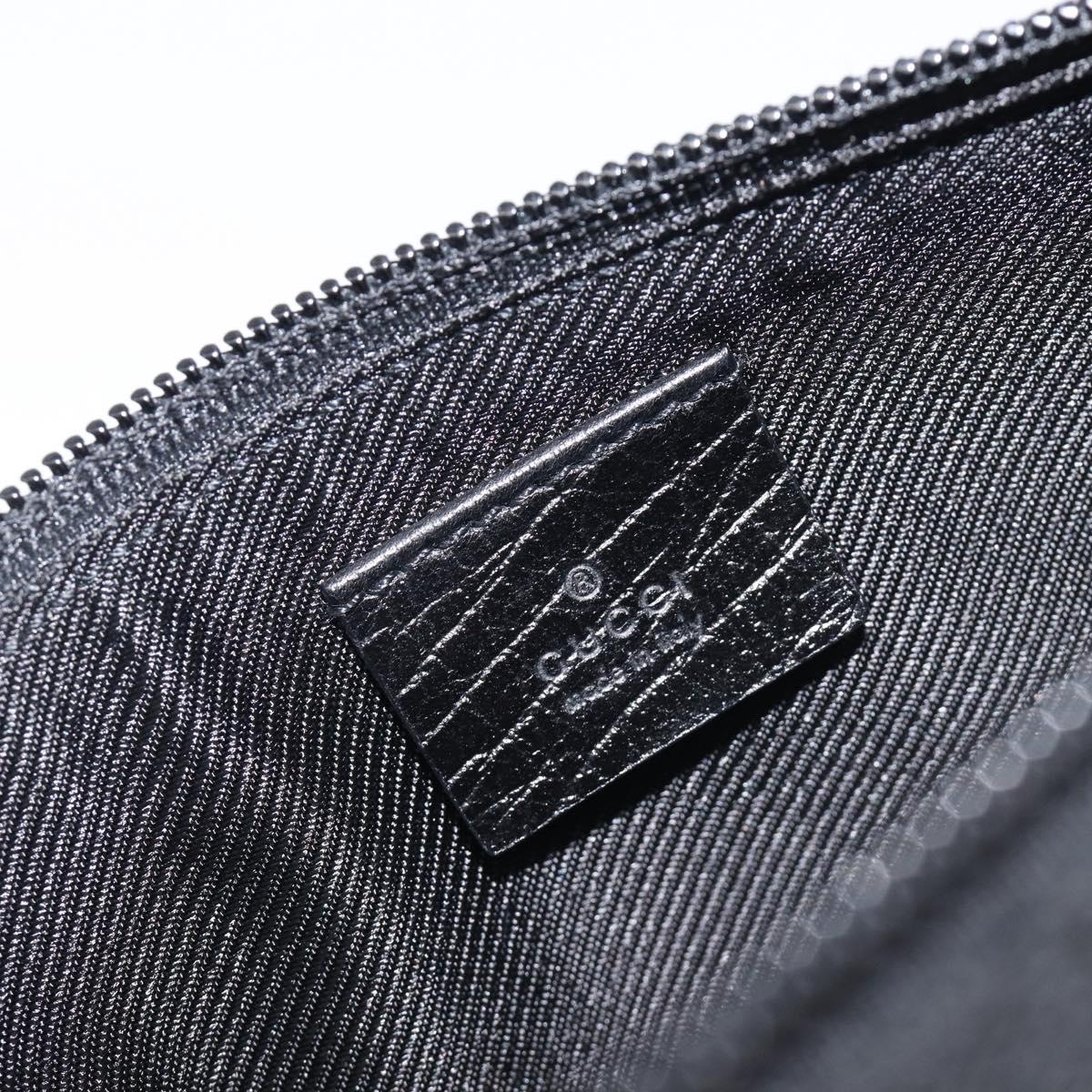 GUCCI GG Canvas Accessory Pouch Black Silver 07198 Auth 210932A