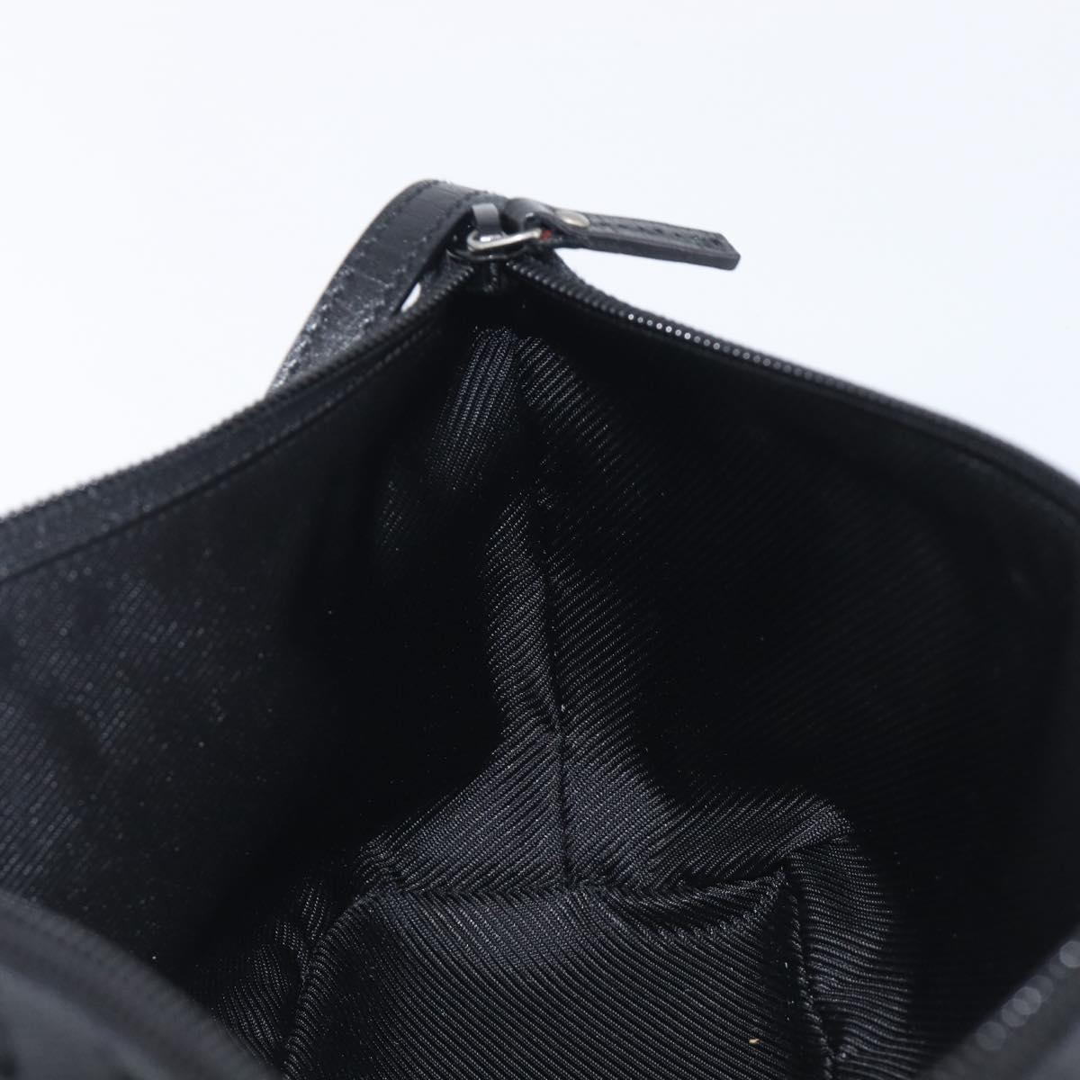 GUCCI GG Canvas Accessory Pouch Black Silver 07198 Auth 210932A