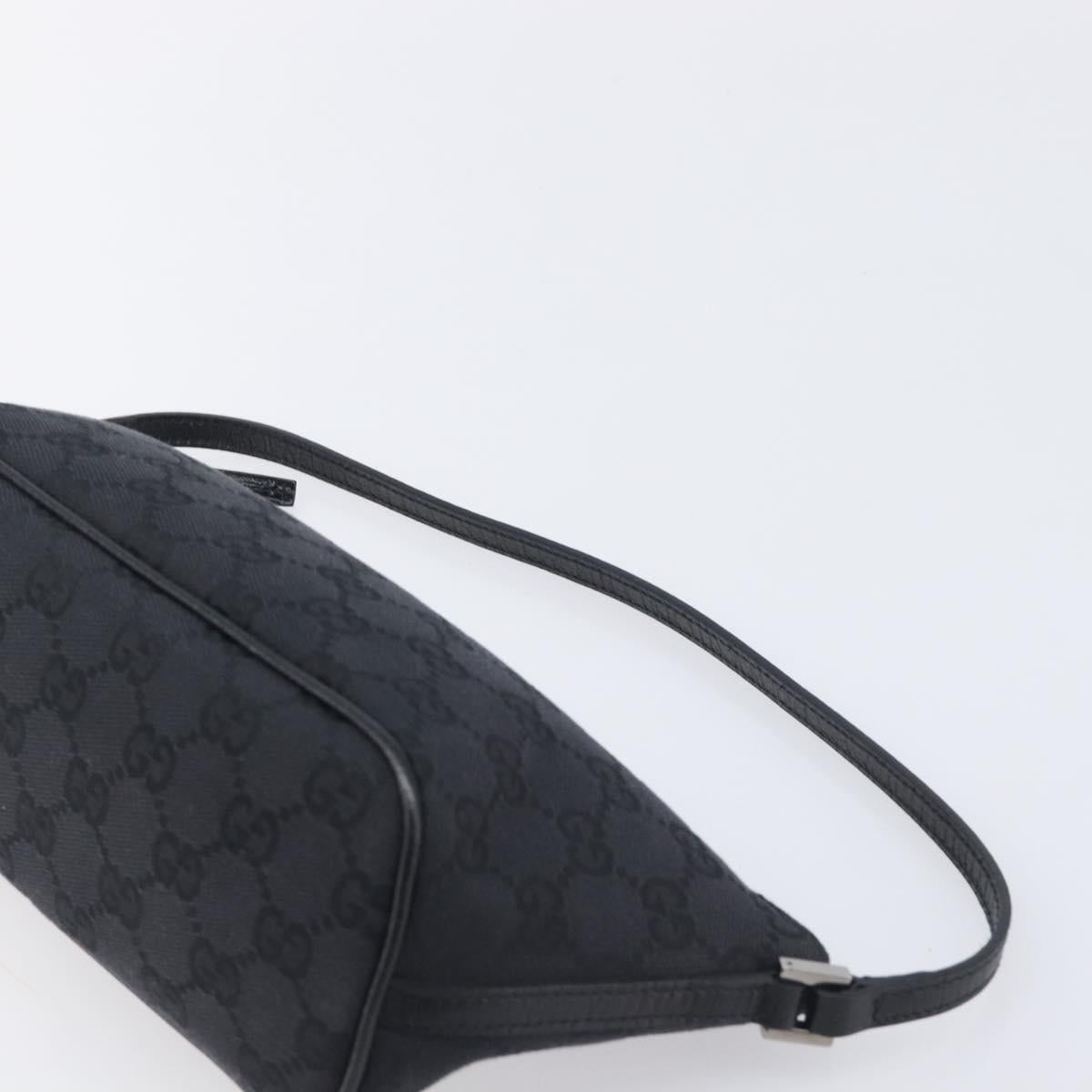GUCCI GG Canvas Accessory Pouch Black Silver 07198 Auth 210932A