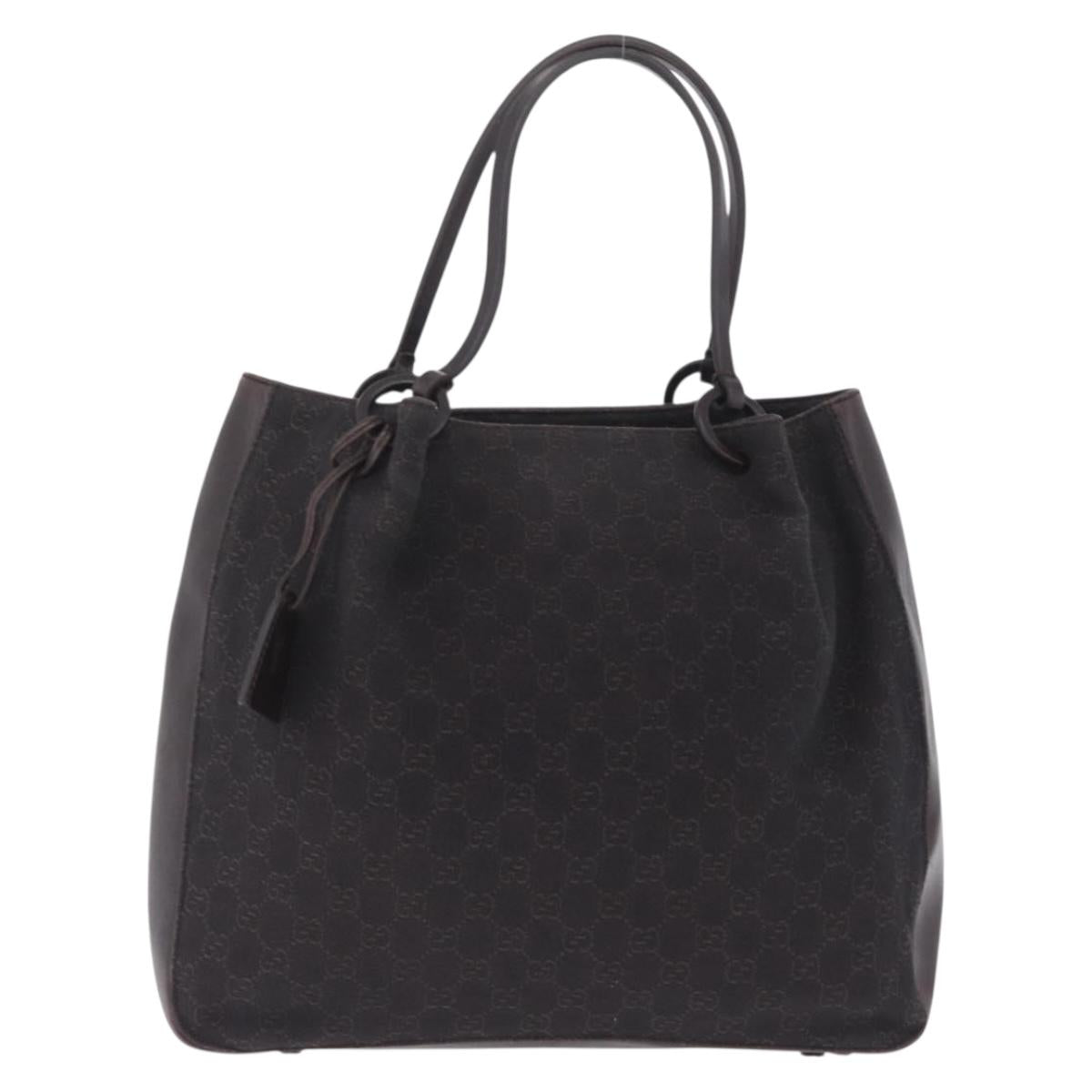 GUCCI GG Canvas Tote Bag Black 101920 Auth 210940A