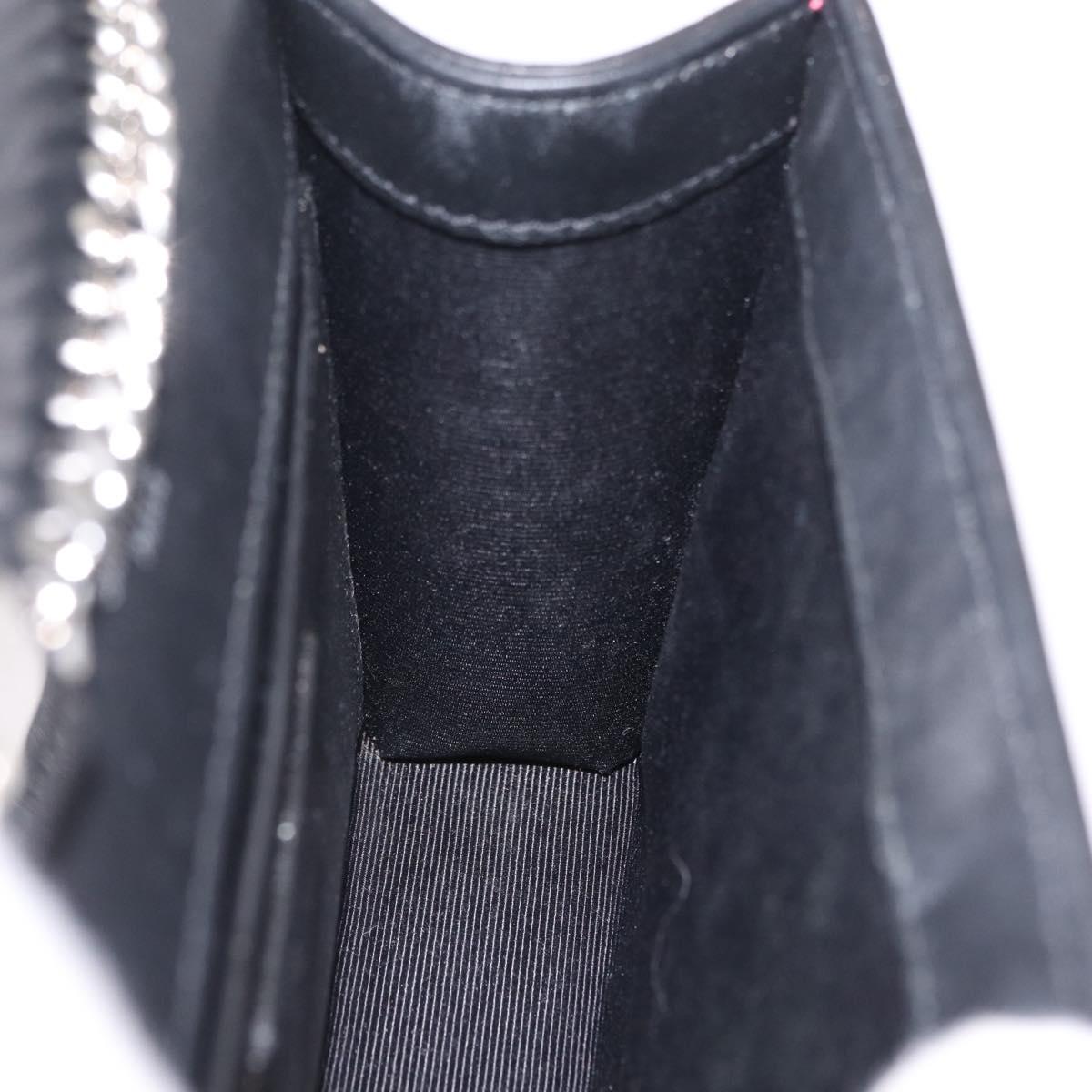 Saint Laurent Chain Shoulder Bag Leather Pink Silver Auth 210941M