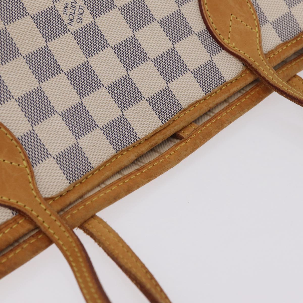 LOUIS VUITTON Damier Azur Neverfull MM Tote Bag N41605 LV Auth 210946A