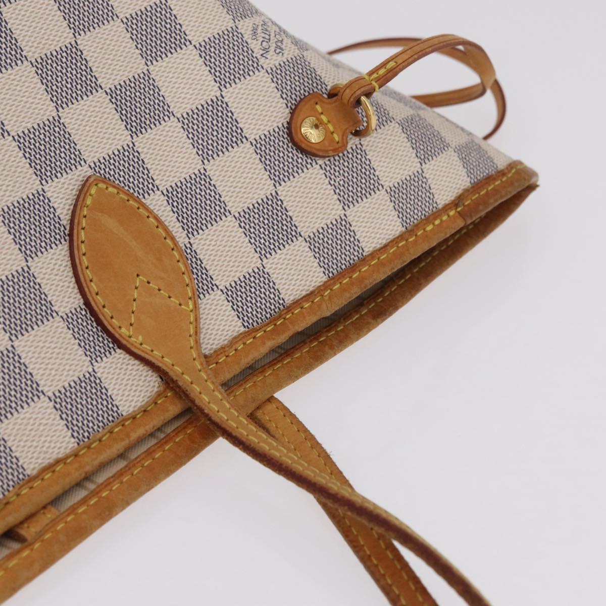 LOUIS VUITTON Damier Azur Neverfull MM Tote Bag N41605 LV Auth 210946A