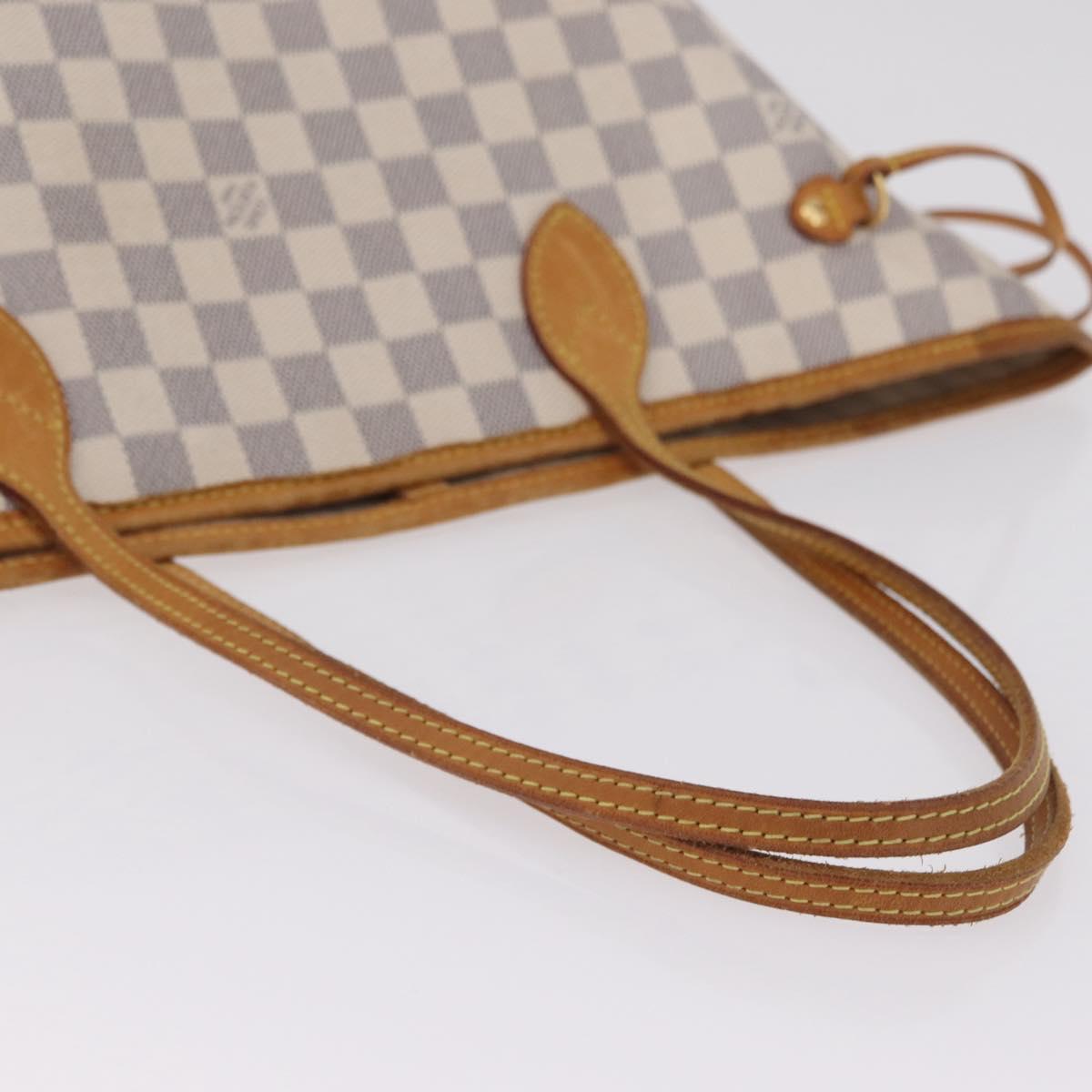 LOUIS VUITTON Damier Azur Neverfull MM Tote Bag N41605 LV Auth 210946A