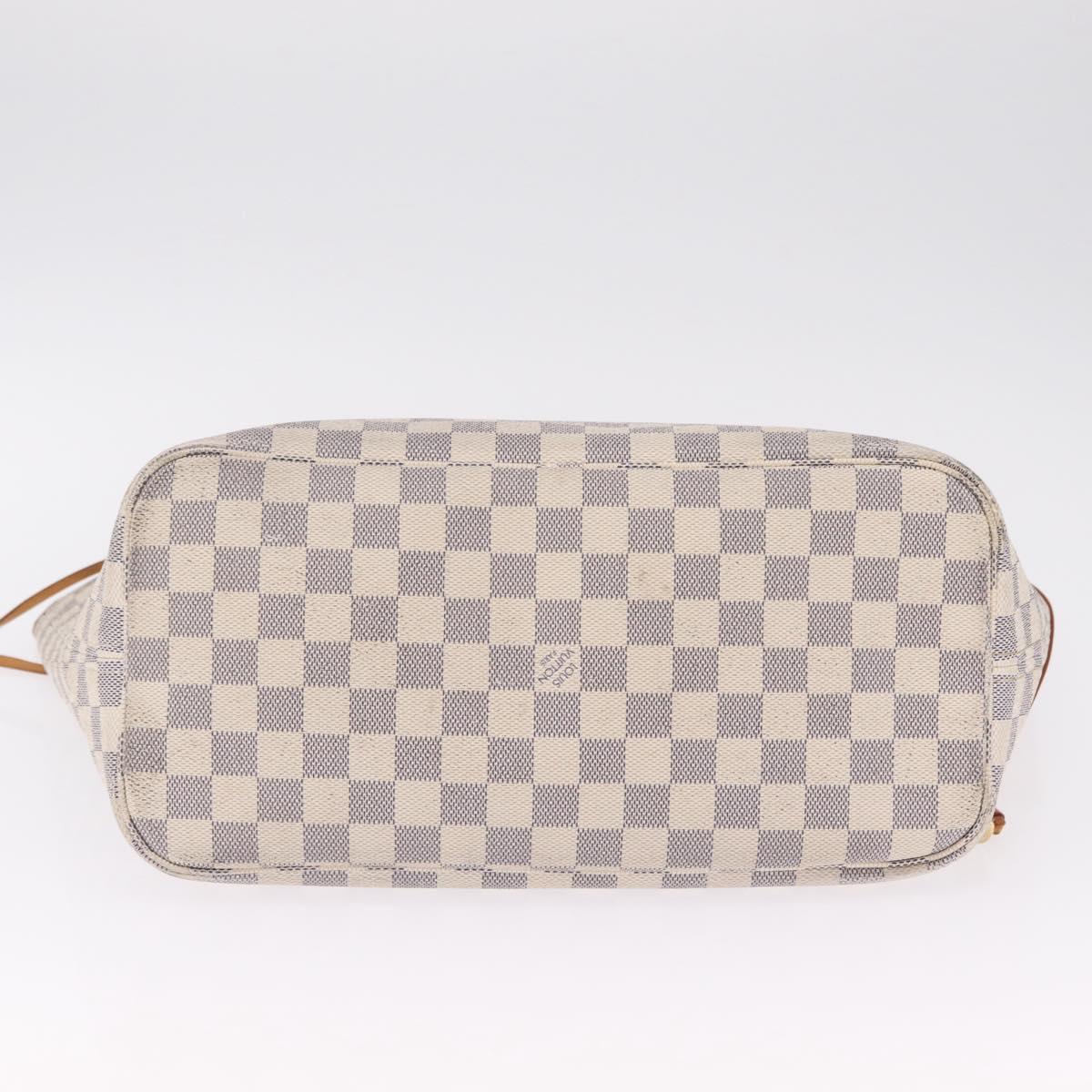 LOUIS VUITTON Damier Azur Neverfull MM Tote Bag N41605 LV Auth 210946A