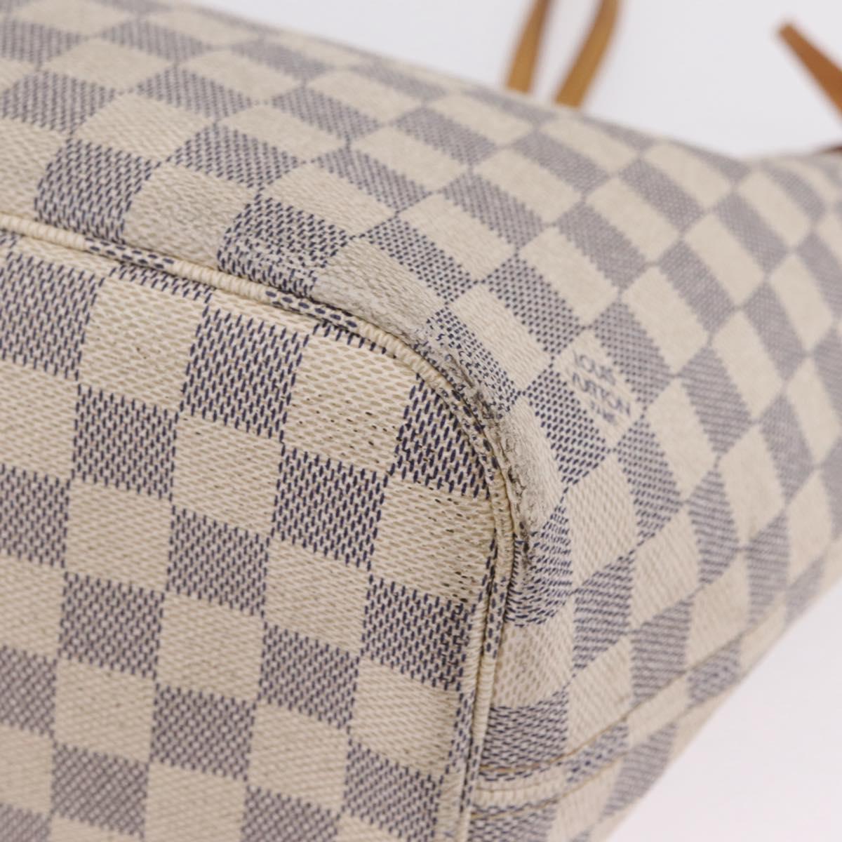 LOUIS VUITTON Damier Azur Neverfull MM Tote Bag N41605 LV Auth 210946A