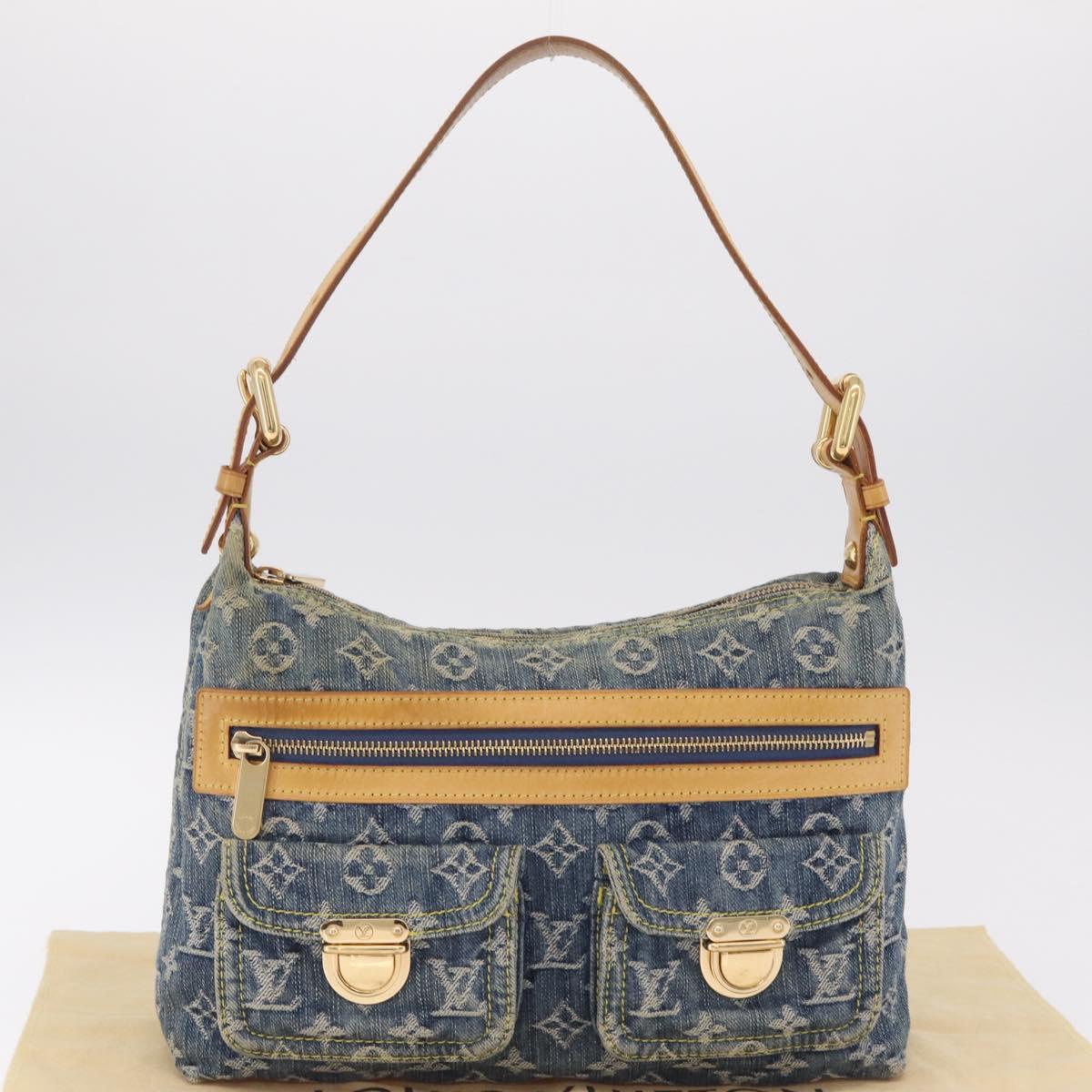 LOUIS VUITTON Monogram Denim Buggy PM Shoulder Bag Blue M95049 LV Auth 210947V