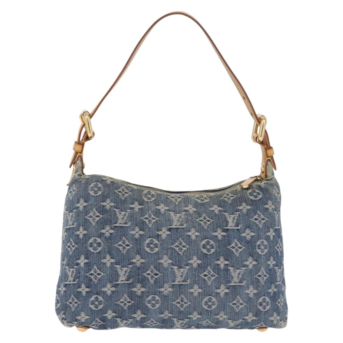 LOUIS VUITTON Monogram Denim Buggy PM Shoulder Bag Blue M95049 LV Auth 210947V