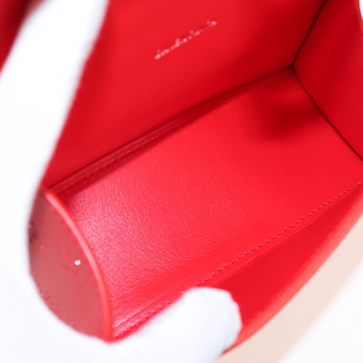 Balenciaga Hourglass XS Hand Bag Leather 2way Red Silver 719115 Auth 210951SAM