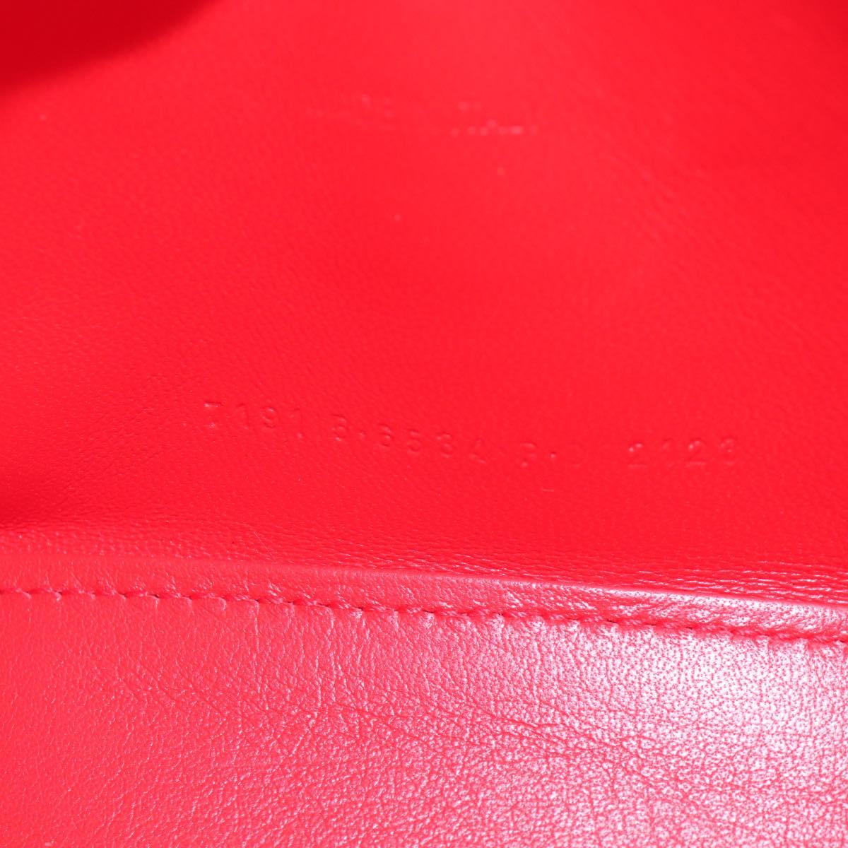 Balenciaga Hourglass XS Hand Bag Leather 2way Red Silver 719115 Auth 210951SAM