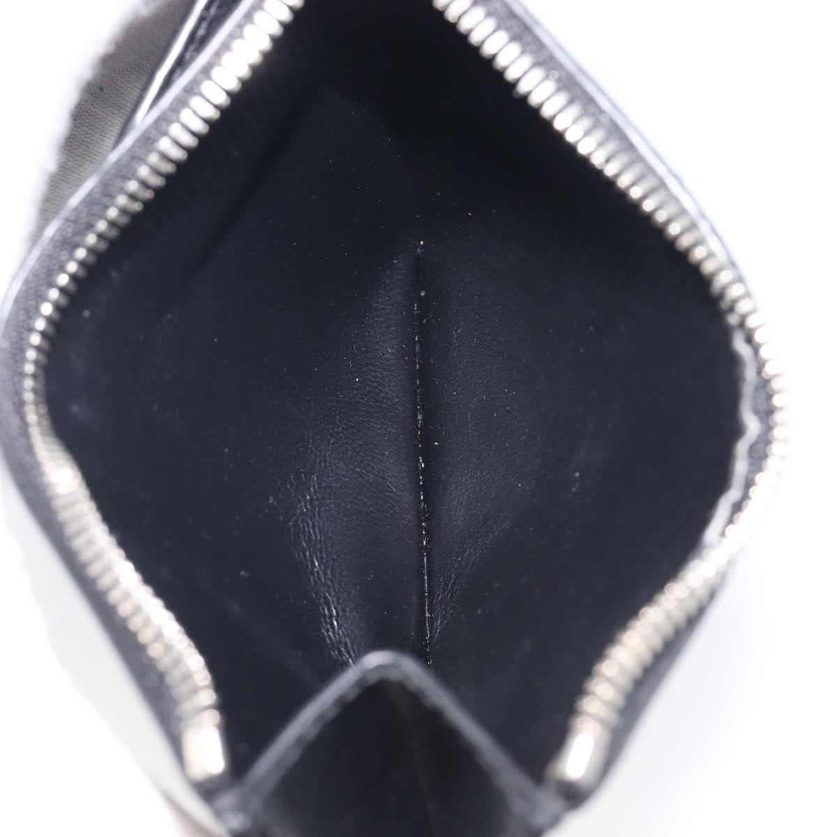 Balenciaga Fragment case Card Case Leather Black Silver 664044 Auth 210959A