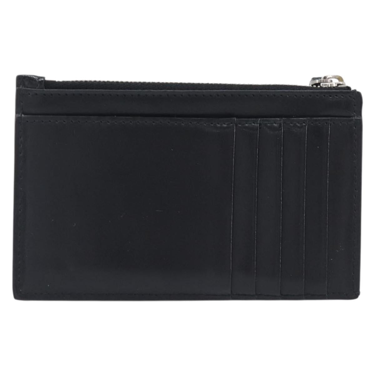 Balenciaga Fragment case Card Case Leather Black Silver 664044 Auth 210959A