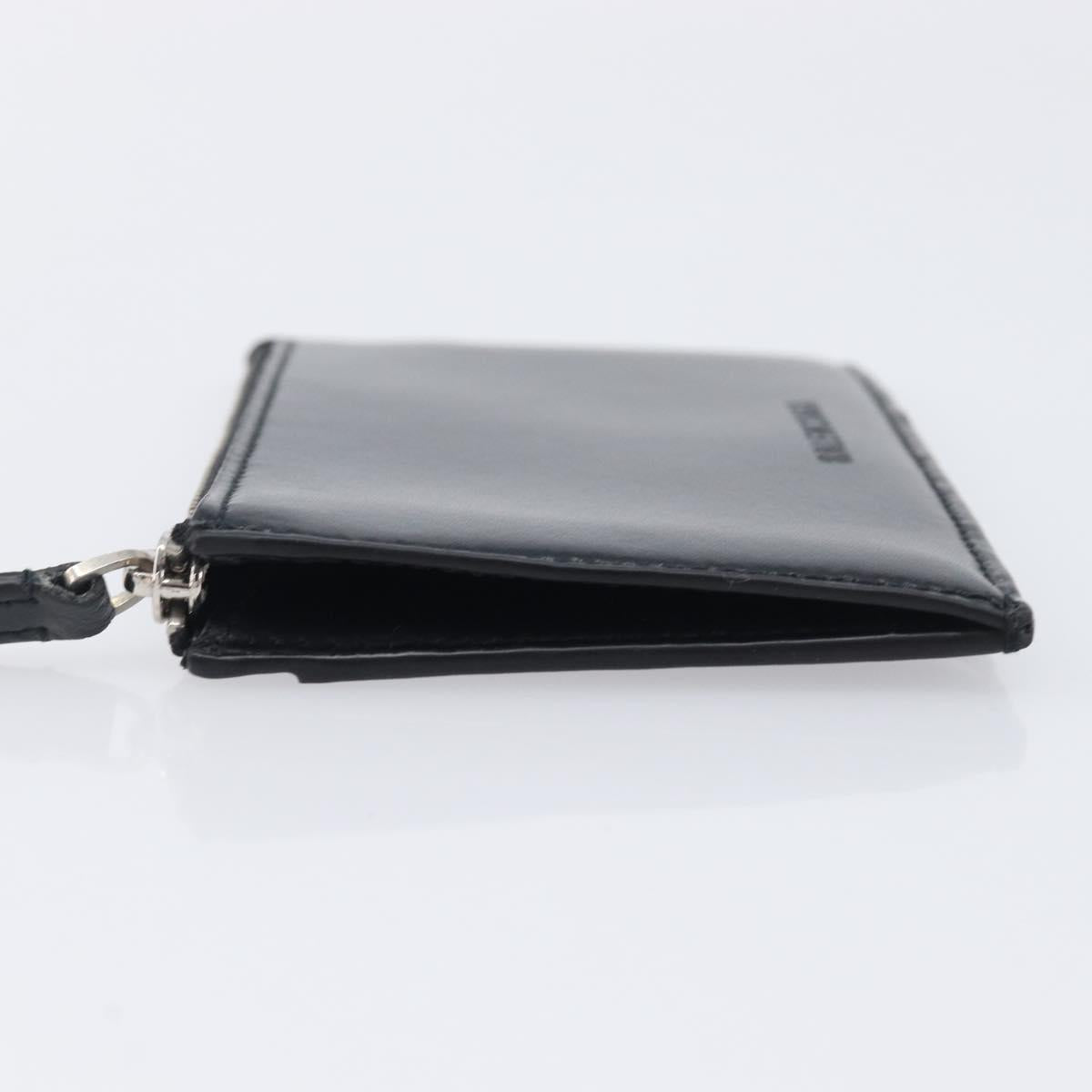 Balenciaga Fragment case Card Case Leather Black Silver 664044 Auth 210959A