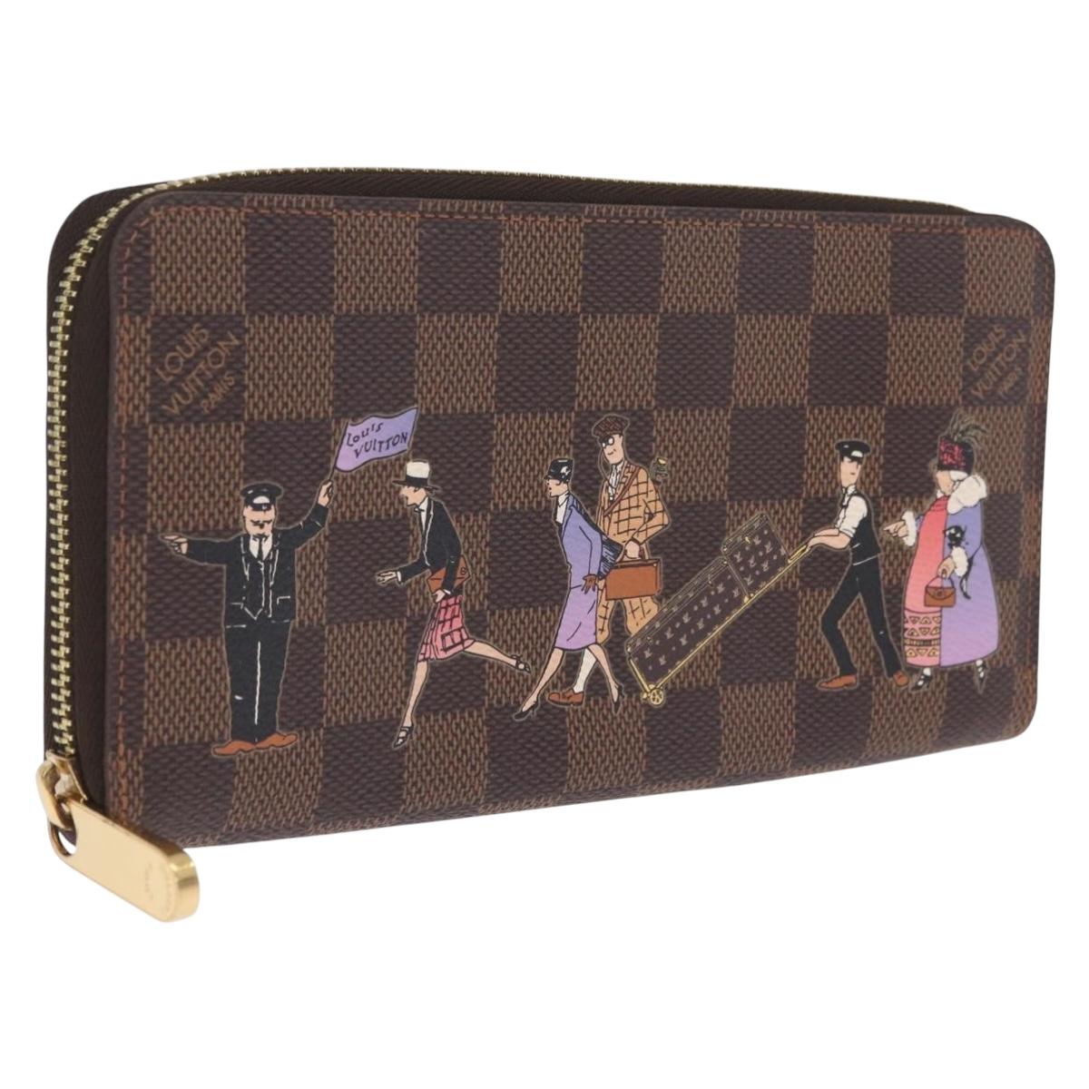 LOUIS VUITTON Damier Ebene Zippy Wallet Long Wallet N63004 LV Auth 210960M