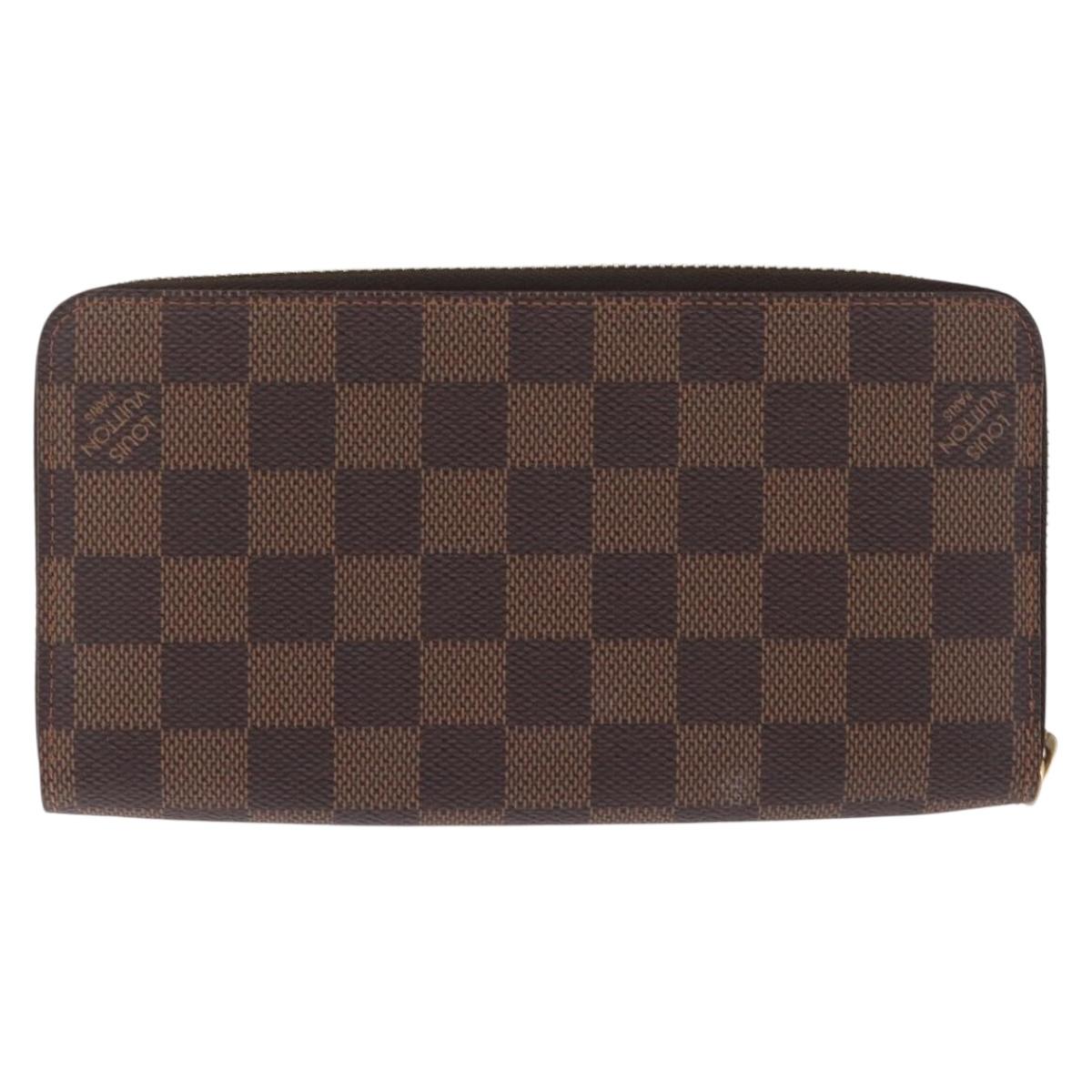 LOUIS VUITTON Damier Ebene Zippy Wallet Long Wallet N63004 LV Auth 210960M