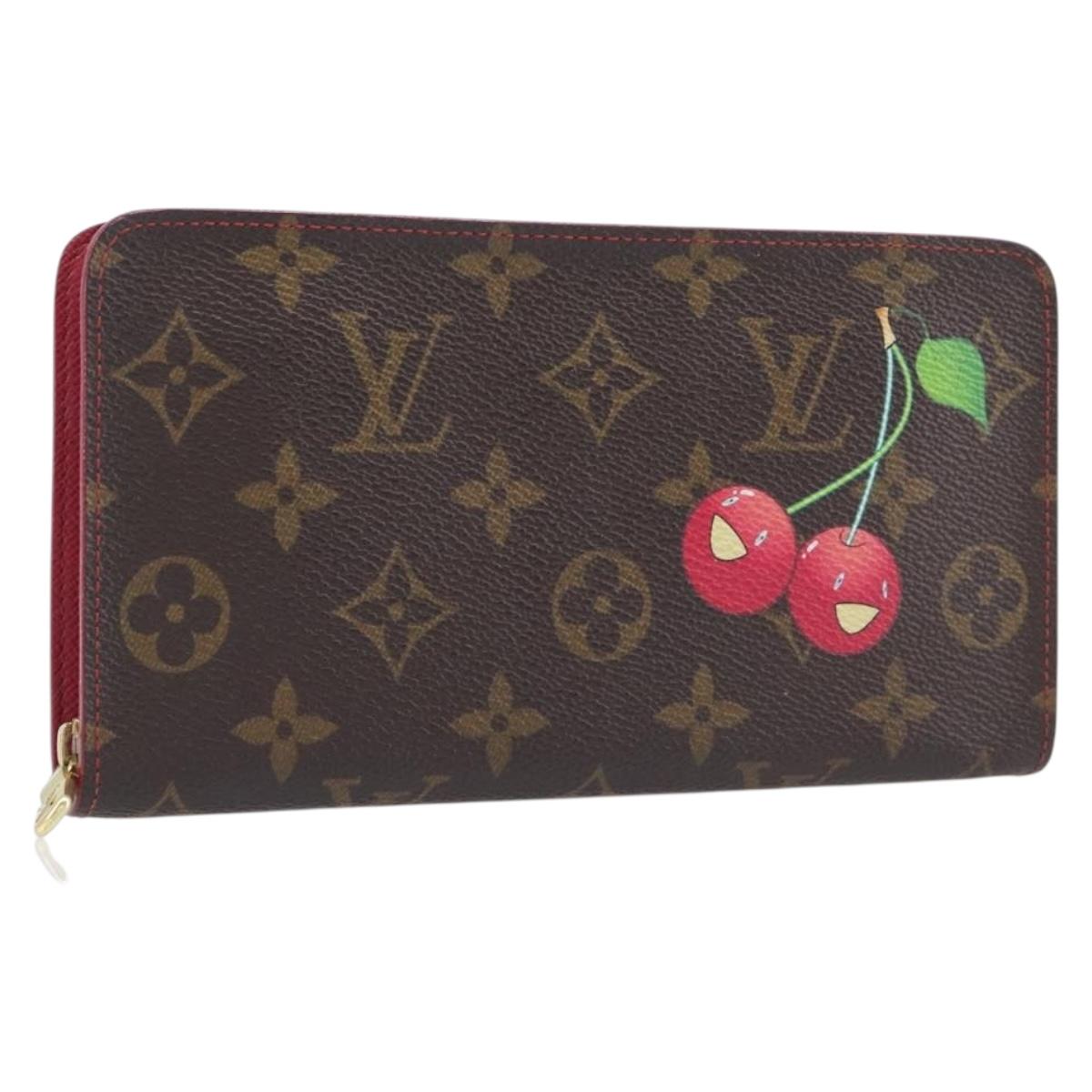 LOUIS VUITTON Monogram Cherry Porte Monnaie Zip Long Wallet M95006 Auth 210961M