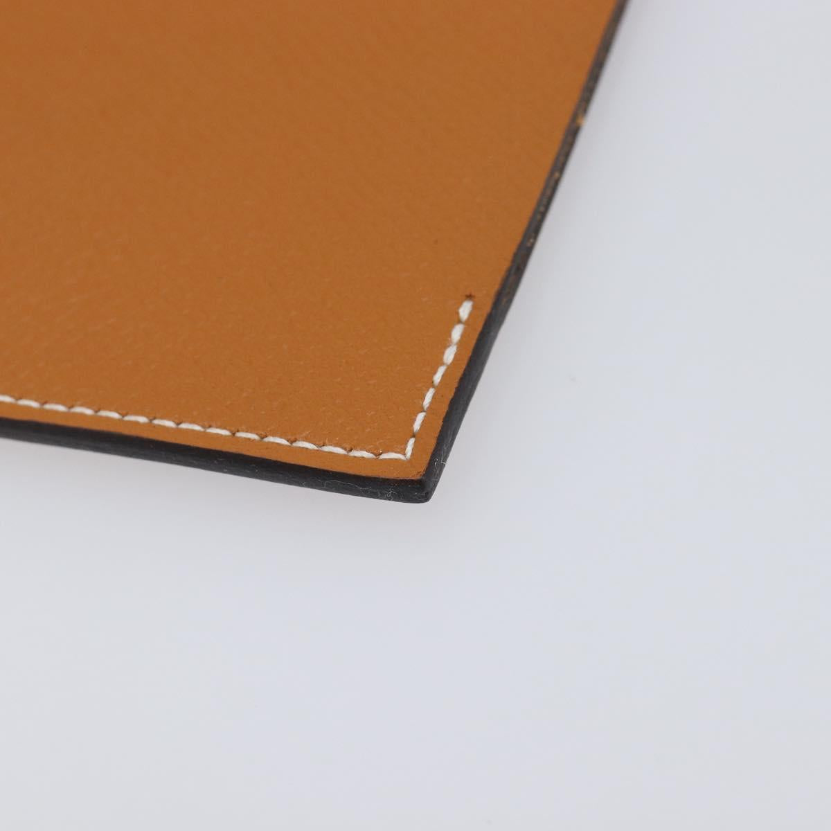 HERMES Tarmac PM Passport Case Leather Beige Auth 210965M