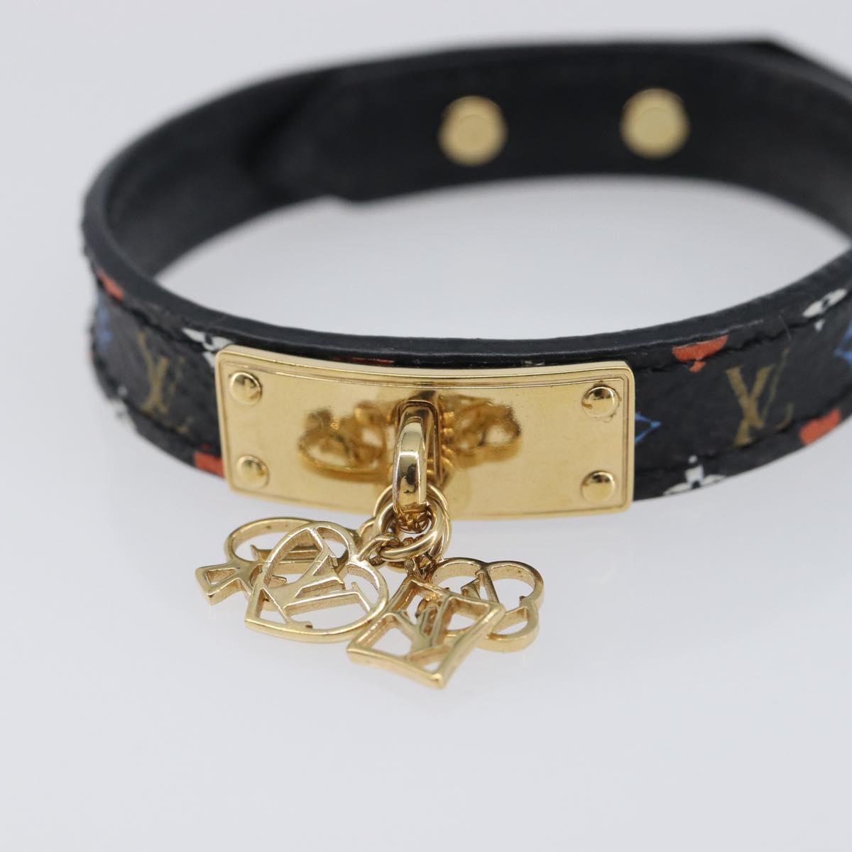 LOUIS VUITTON Monogram Game On Collection Bracelet Black MP285F LV Auth 210966A