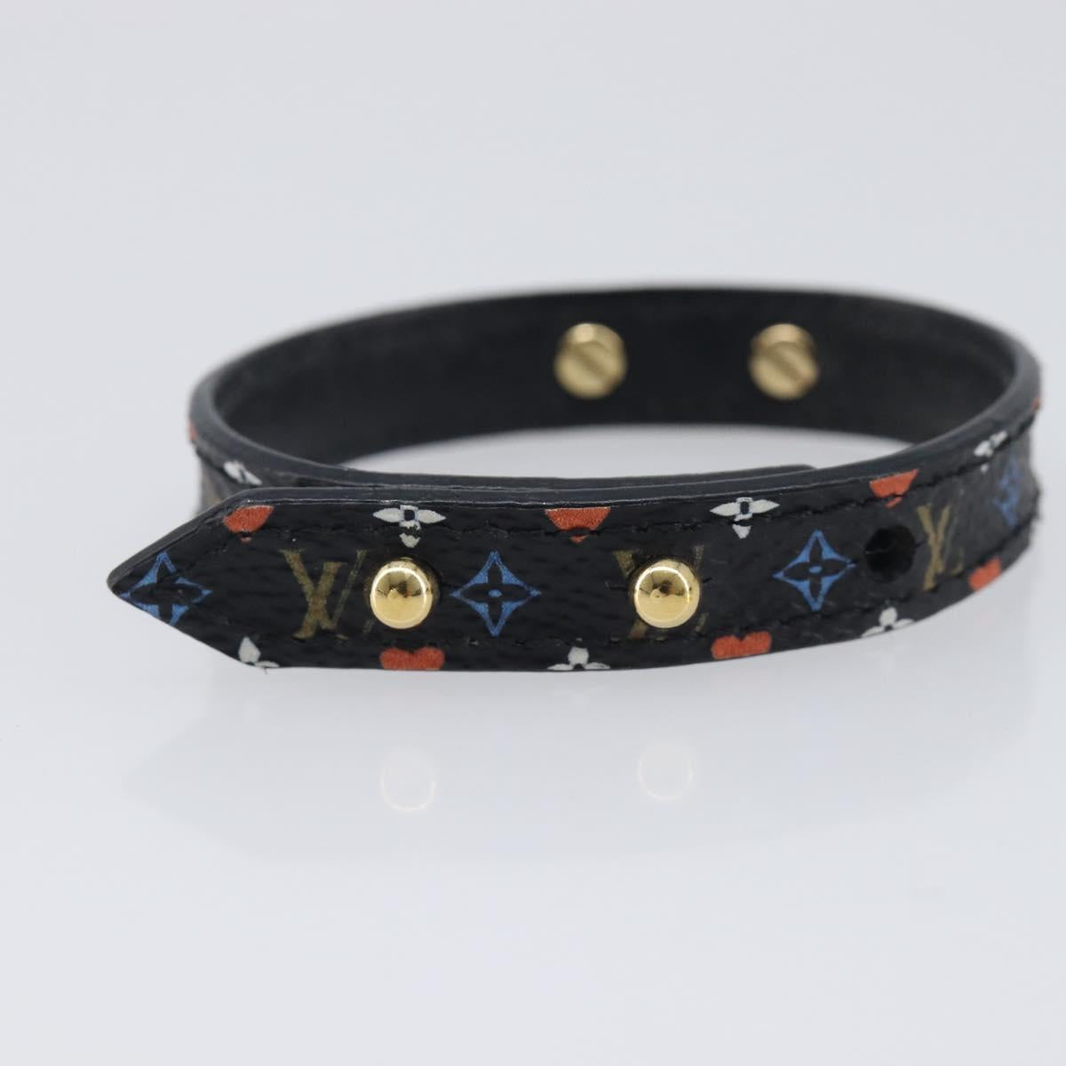 LOUIS VUITTON Monogram Game On Collection Bracelet Black MP285F LV Auth 210966A