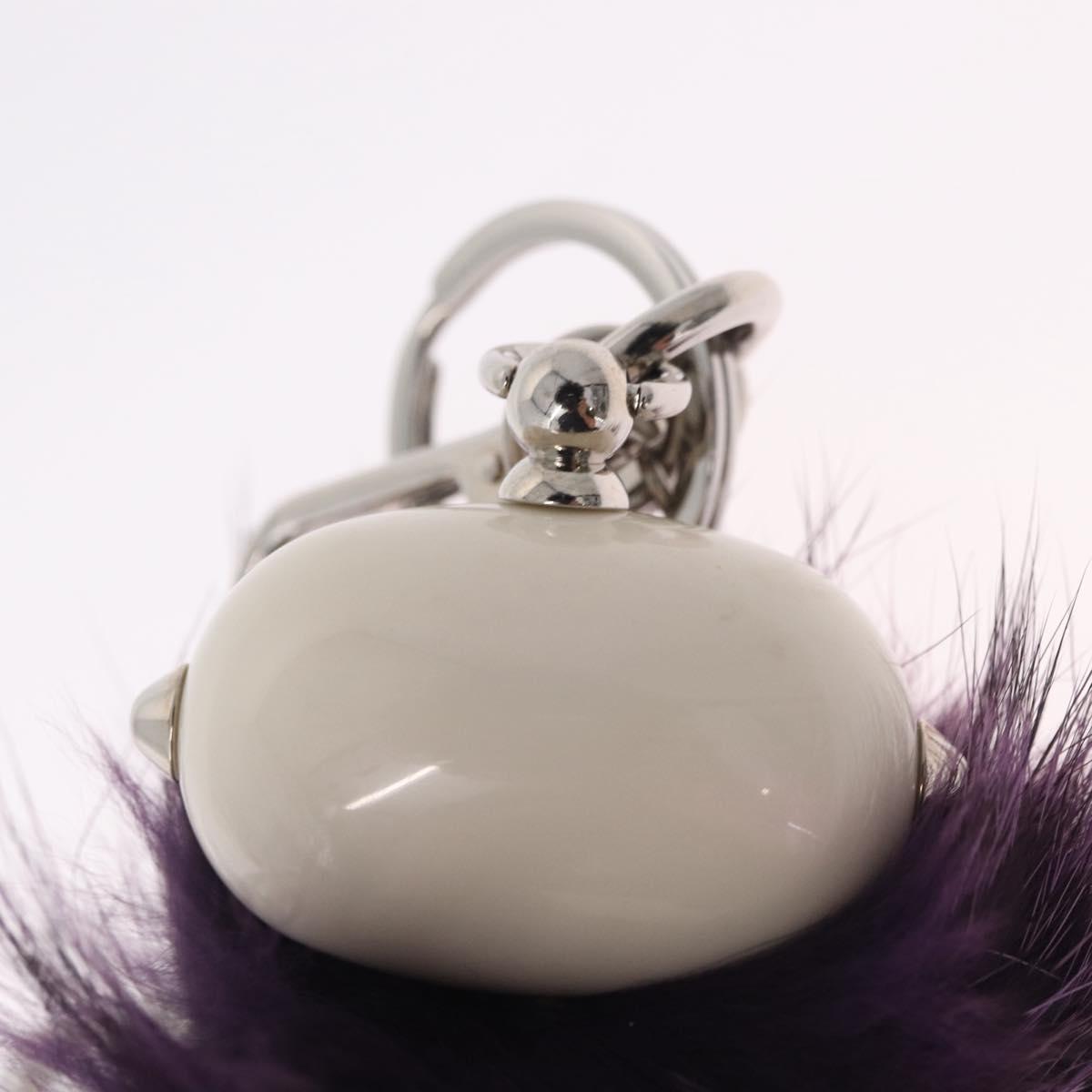 PRADA Robot Key Holder Fur Purple Silver Auth 210967M