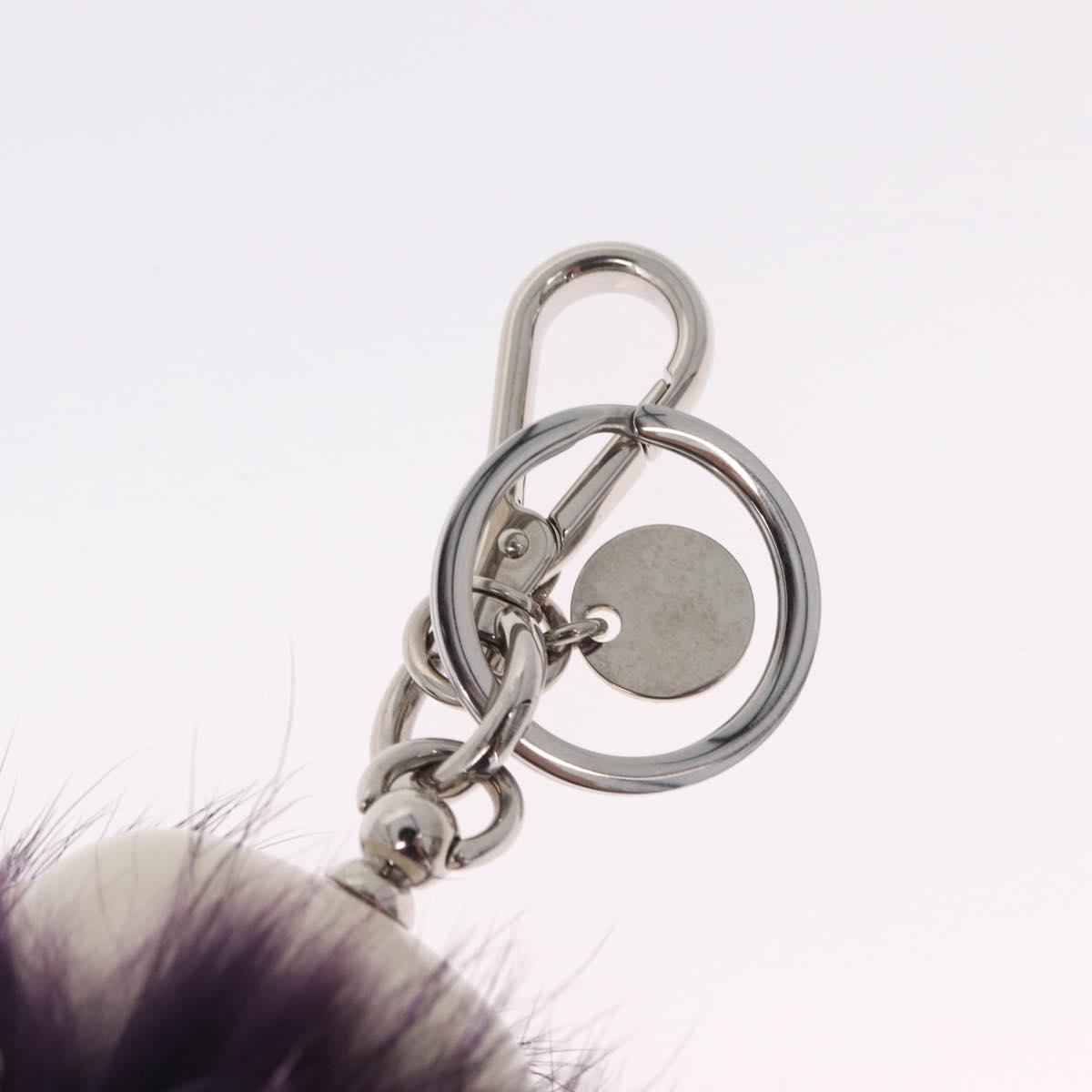 PRADA Robot Key Holder Fur Purple Silver Auth 210967M