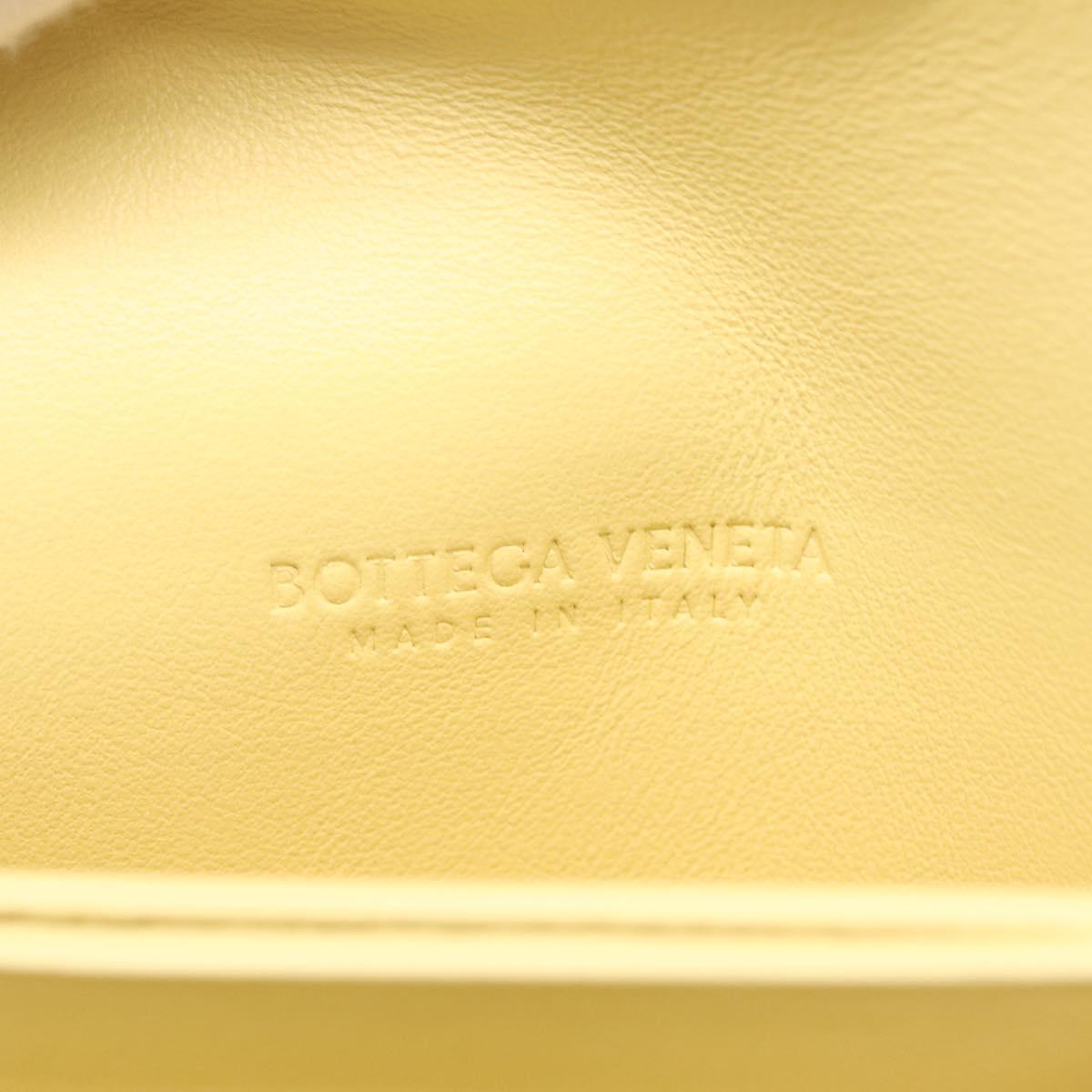 Bottega Veneta Card Case Leather Yellow Gold Auth 210968M