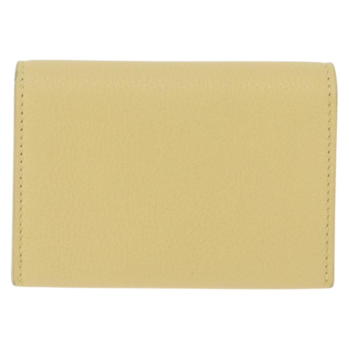 Bottega Veneta Card Case Leather Yellow Gold Auth 210968M