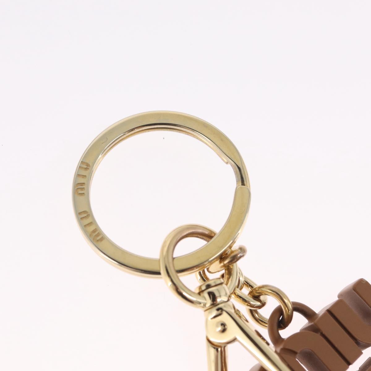 Miu Miu Key Ring metal Brown Gold Auth 210970M