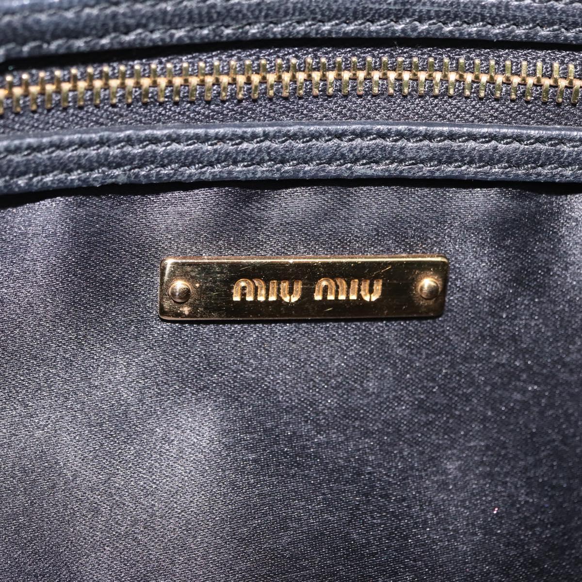 Miu Miu Hand Bag Leather 2way Black Gold Tone Auth 210983V
