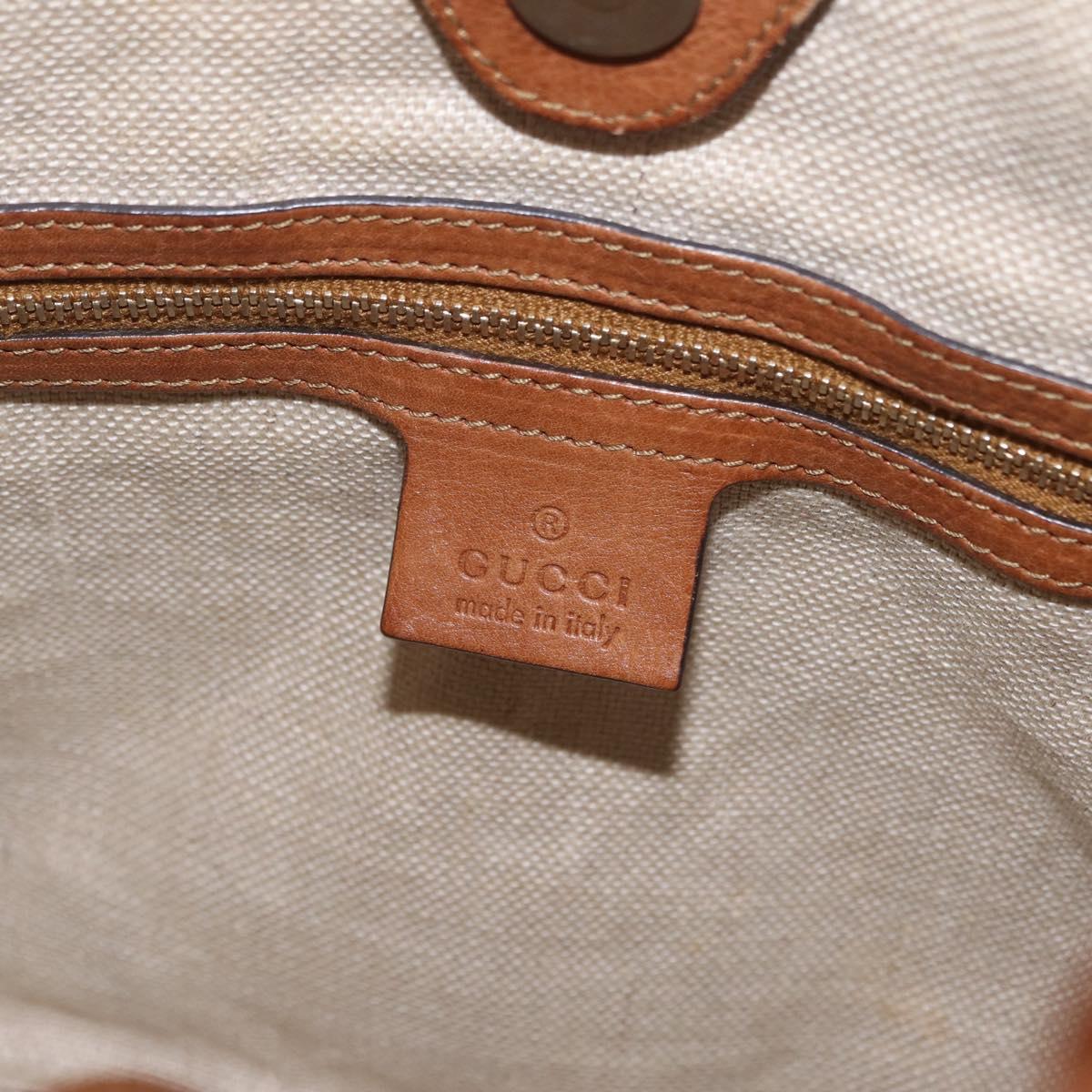 GUCCI Shoulder Bag Leather Brown Gold Tone 257026 Auth 210984A