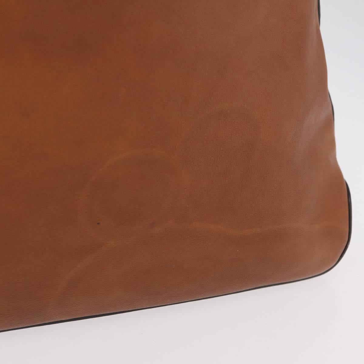 GUCCI Shoulder Bag Leather Brown Gold Tone 257026 Auth 210984A
