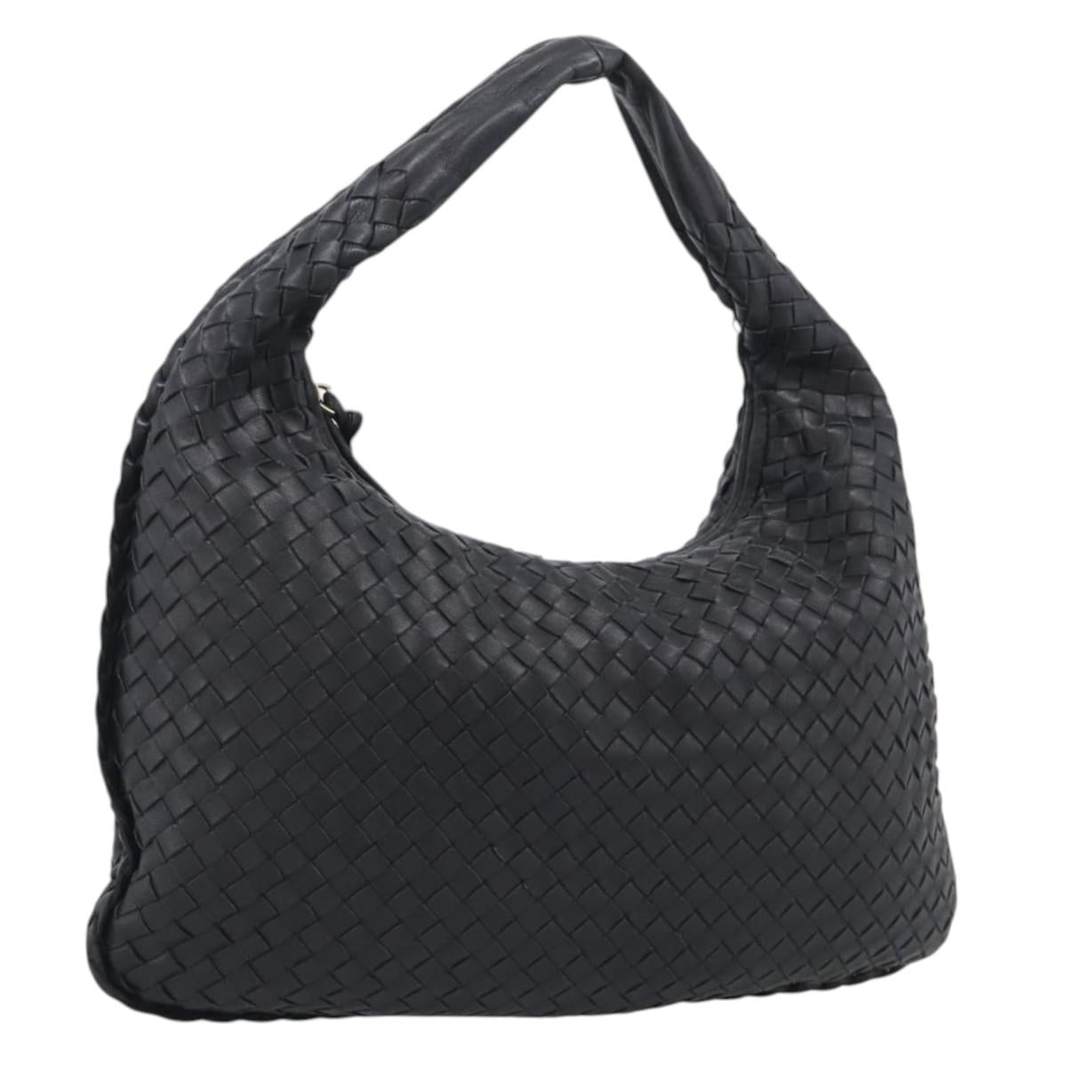 Bottega Veneta Hobo INTRECCIATO Bag Leather Black Gold 115653 Auth 210988V
