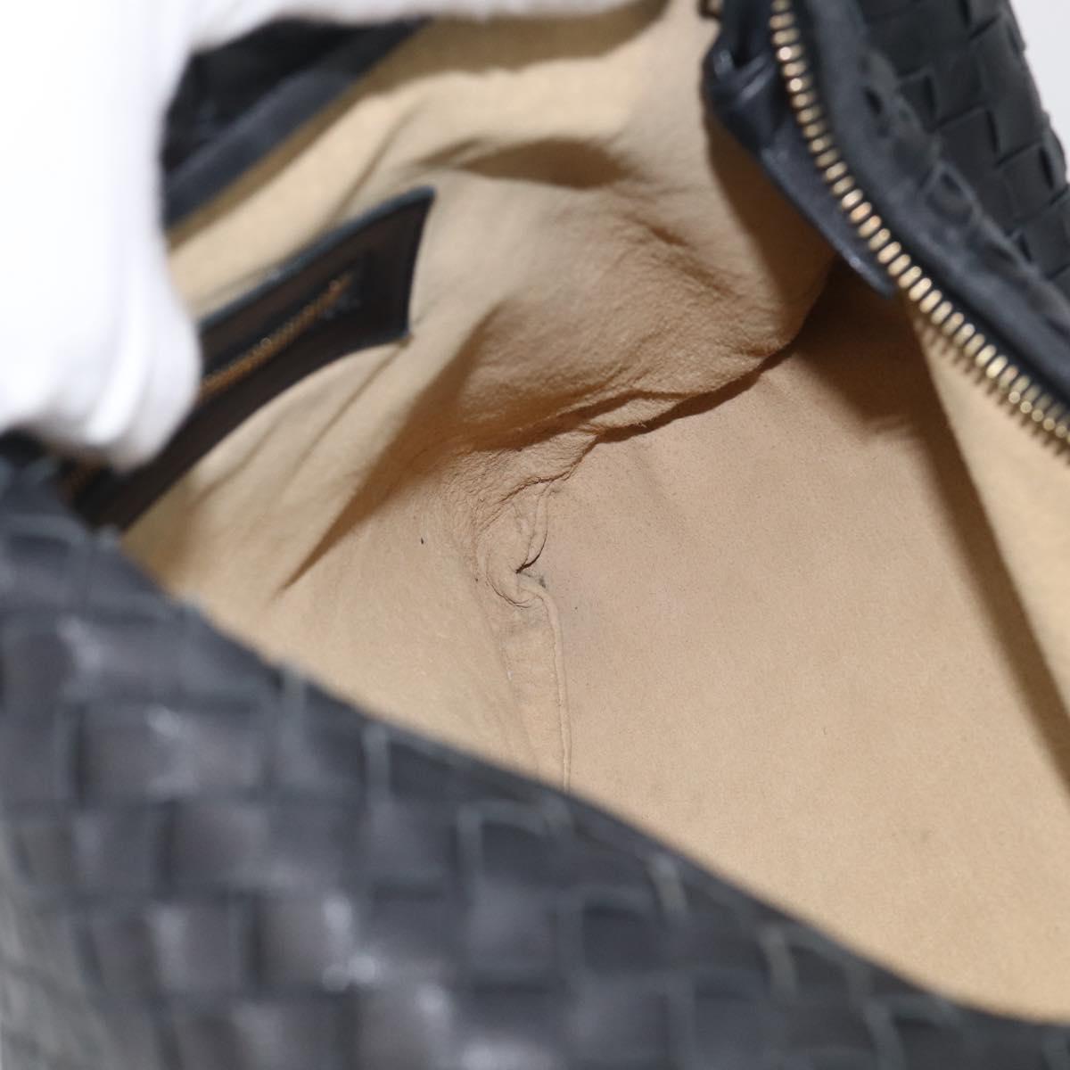 Bottega Veneta Hobo INTRECCIATO Bag Leather Black Gold 115653 Auth 210988V