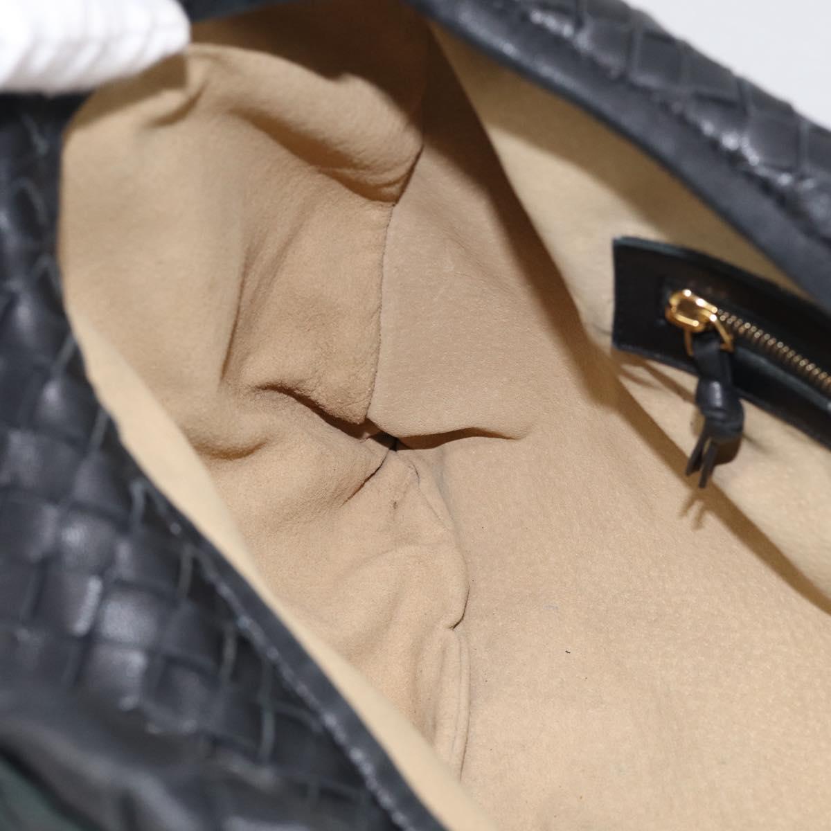 Bottega Veneta Hobo INTRECCIATO Bag Leather Black Gold 115653 Auth 210988V
