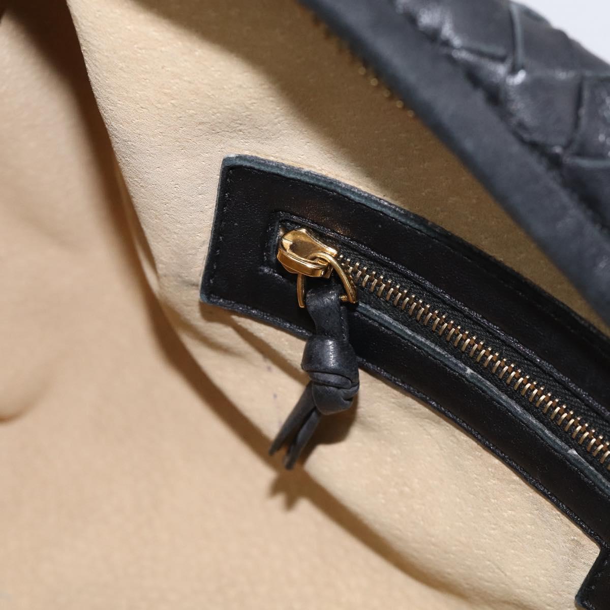 Bottega Veneta Hobo INTRECCIATO Bag Leather Black Gold 115653 Auth 210988V