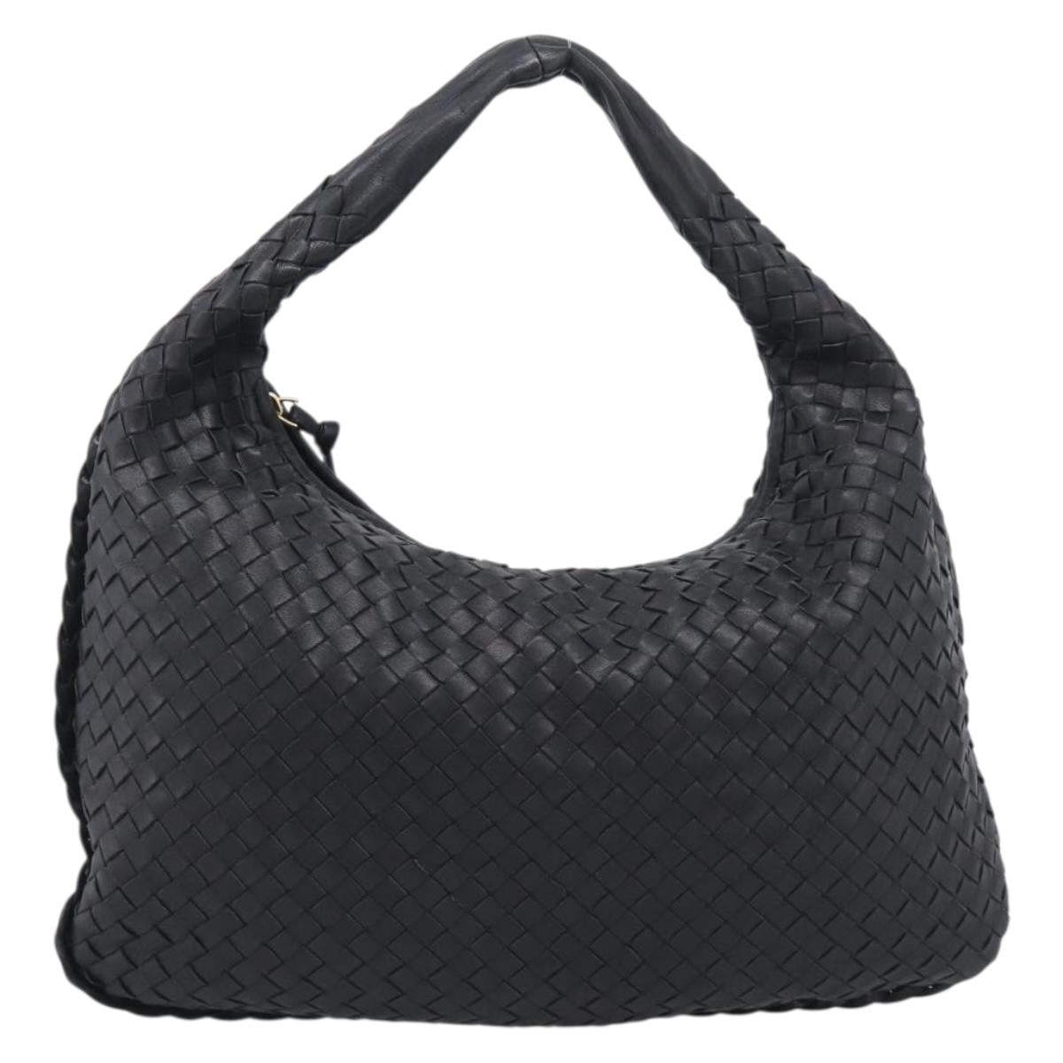 Bottega Veneta Hobo INTRECCIATO Bag Leather Black Gold 115653 Auth 210988V