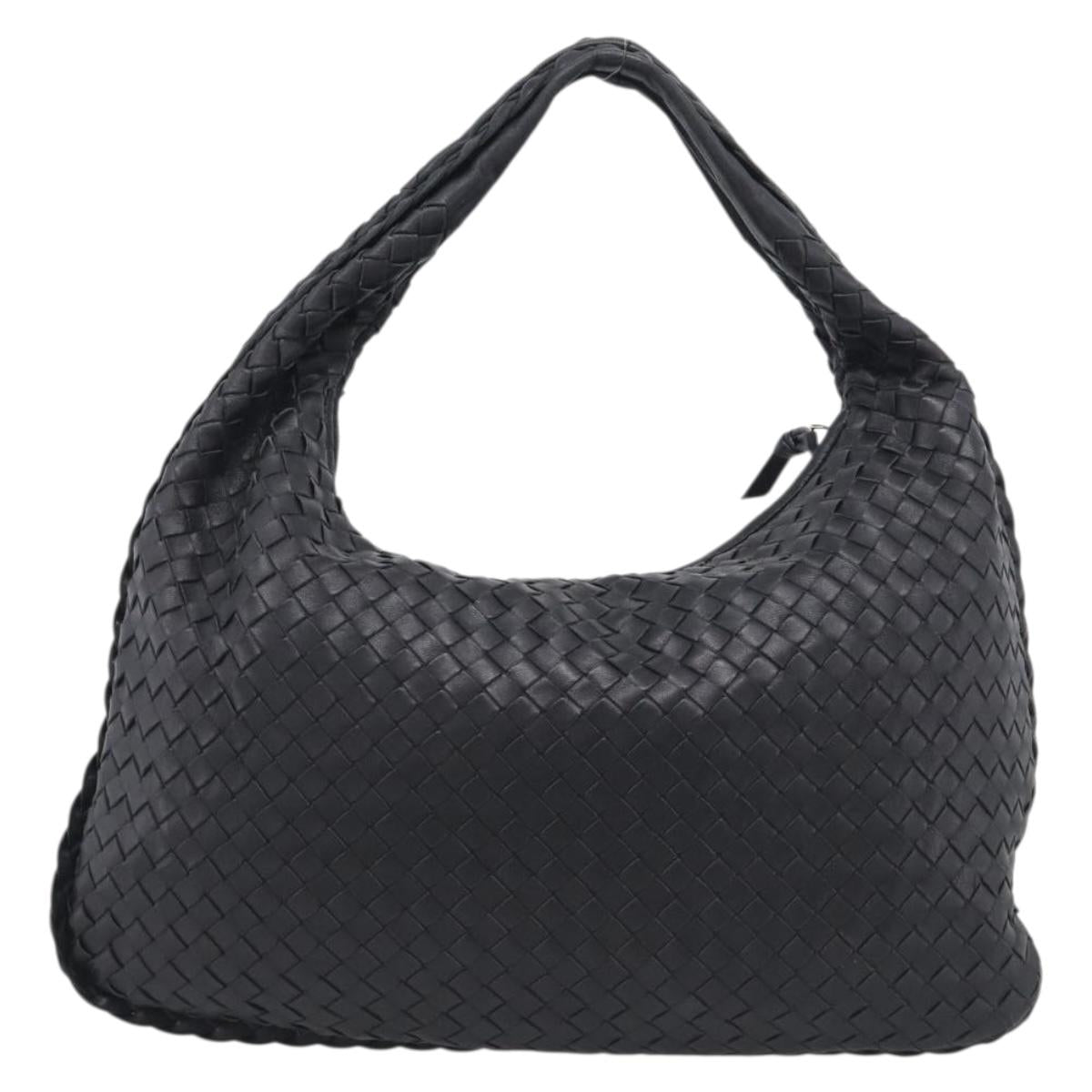 Bottega Veneta Hobo INTRECCIATO Bag Leather Black Gold 115653 Auth 210988V