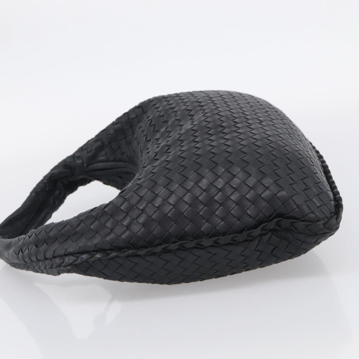 Bottega Veneta Hobo INTRECCIATO Bag Leather Black Gold 115653 Auth 210988V