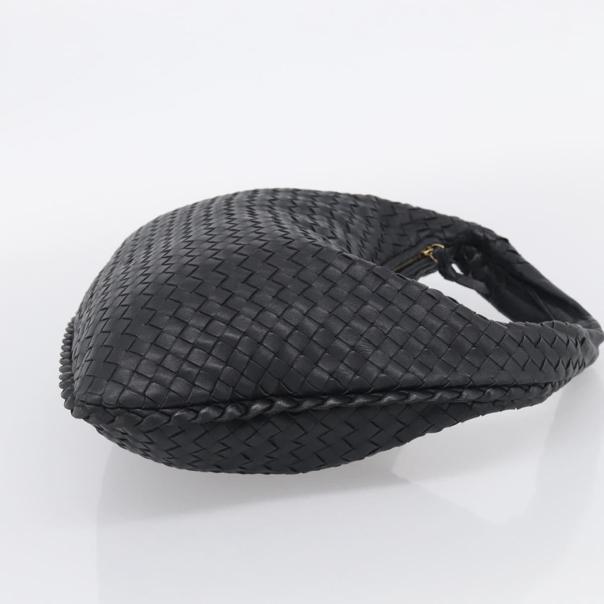 Bottega Veneta Hobo INTRECCIATO Bag Leather Black Gold 115653 Auth 210988V