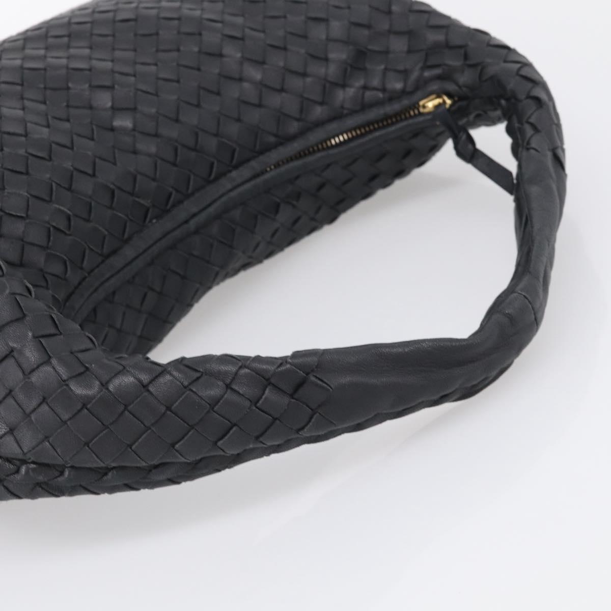 Bottega Veneta Hobo INTRECCIATO Bag Leather Black Gold 115653 Auth 210988V