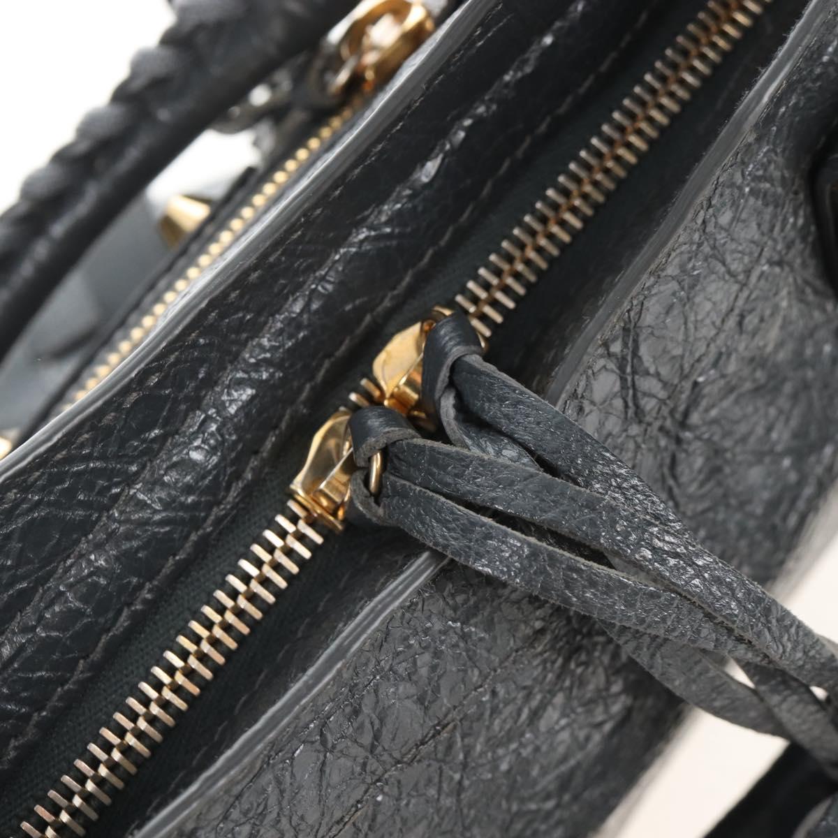 Balenciaga Classic Mini City Hand Bag Leather 2way Gray Gold 300265 Auth 210989M