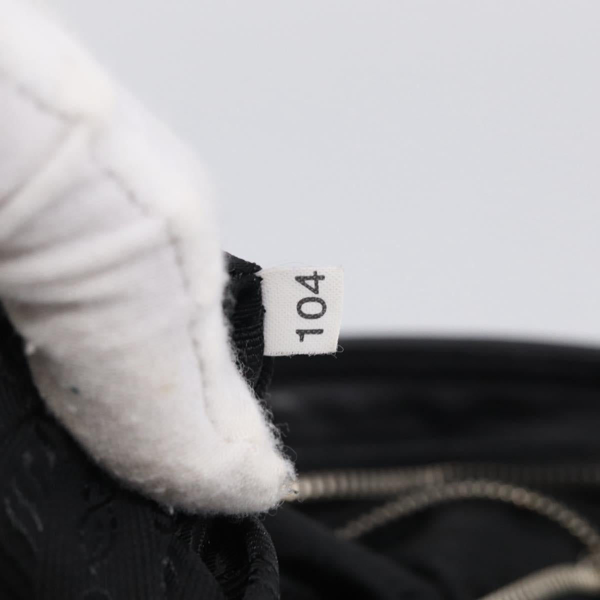 PRADA Shoulder Bag Leather Black Silver Auth 210992V