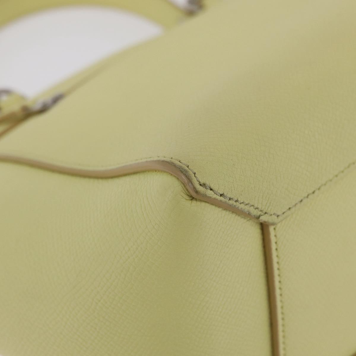 CELINE Belt Bag Hand Bag Leather 2way Yellow Silver Auth 210995V