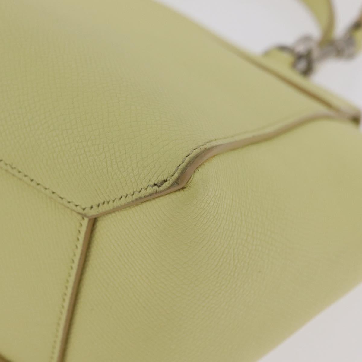 CELINE Belt Bag Hand Bag Leather 2way Yellow Silver Auth 210995V