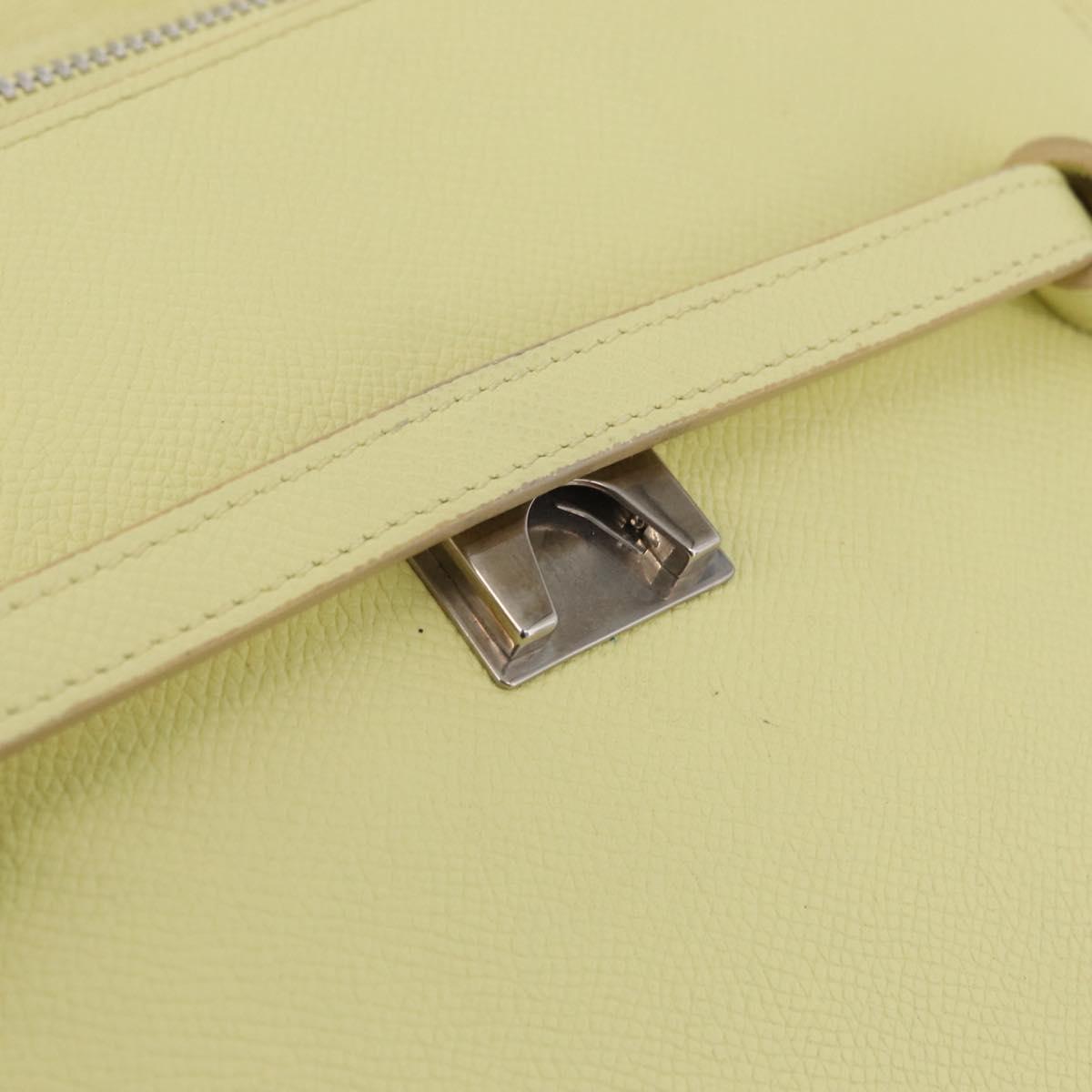 CELINE Belt Bag Hand Bag Leather 2way Yellow Silver Auth 210995V